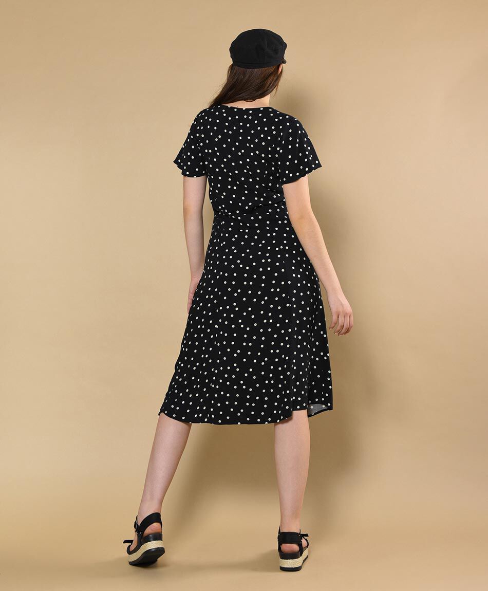 Vestido midi manga corta