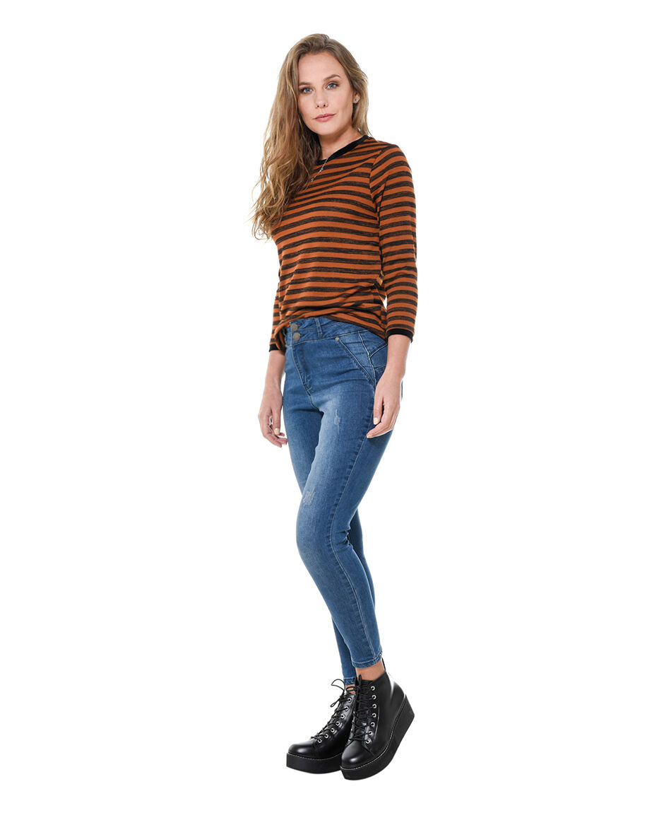 Jeans tiro alto push-up