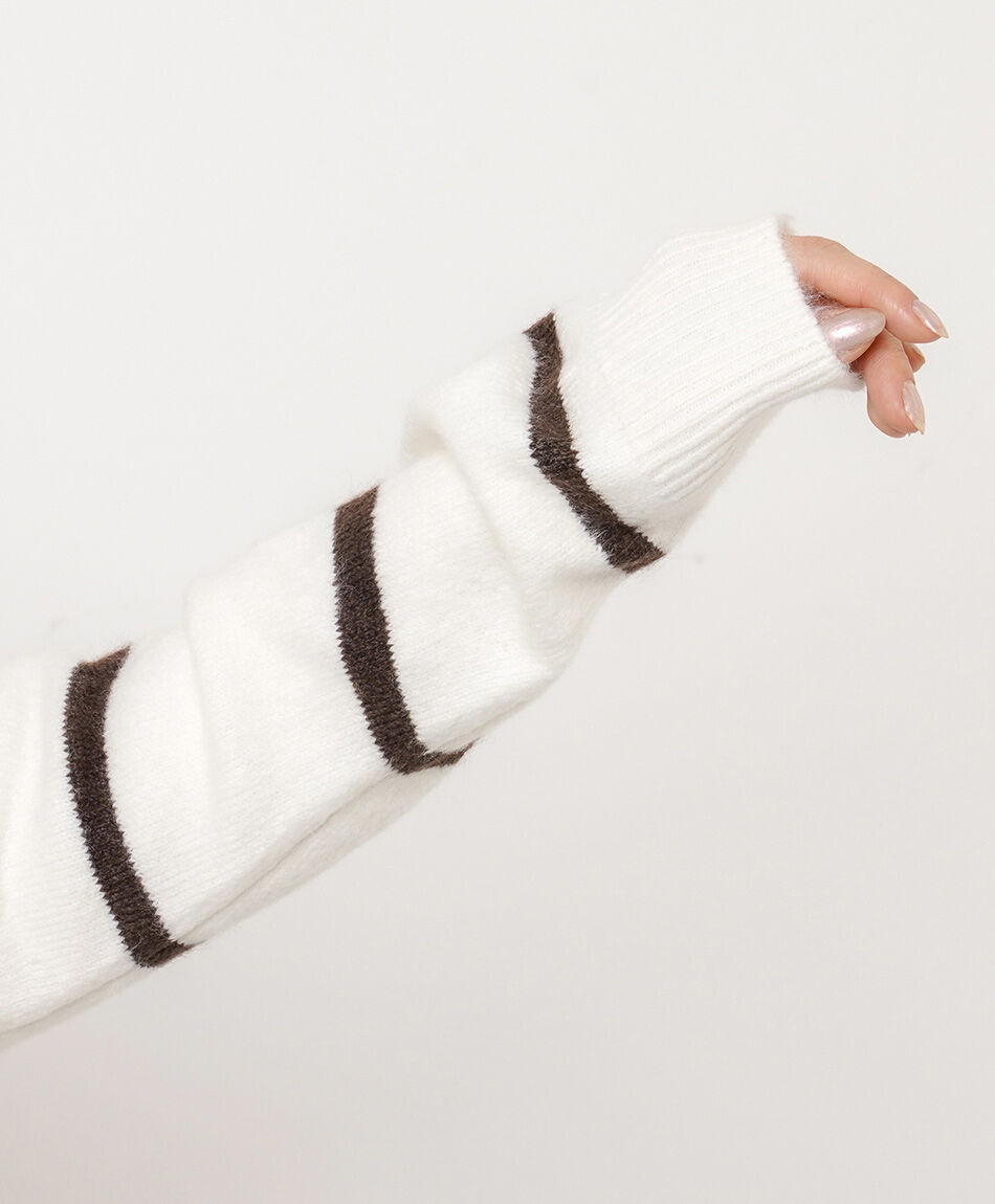 Sweater mujer l&iacute;neas caf&eacute;