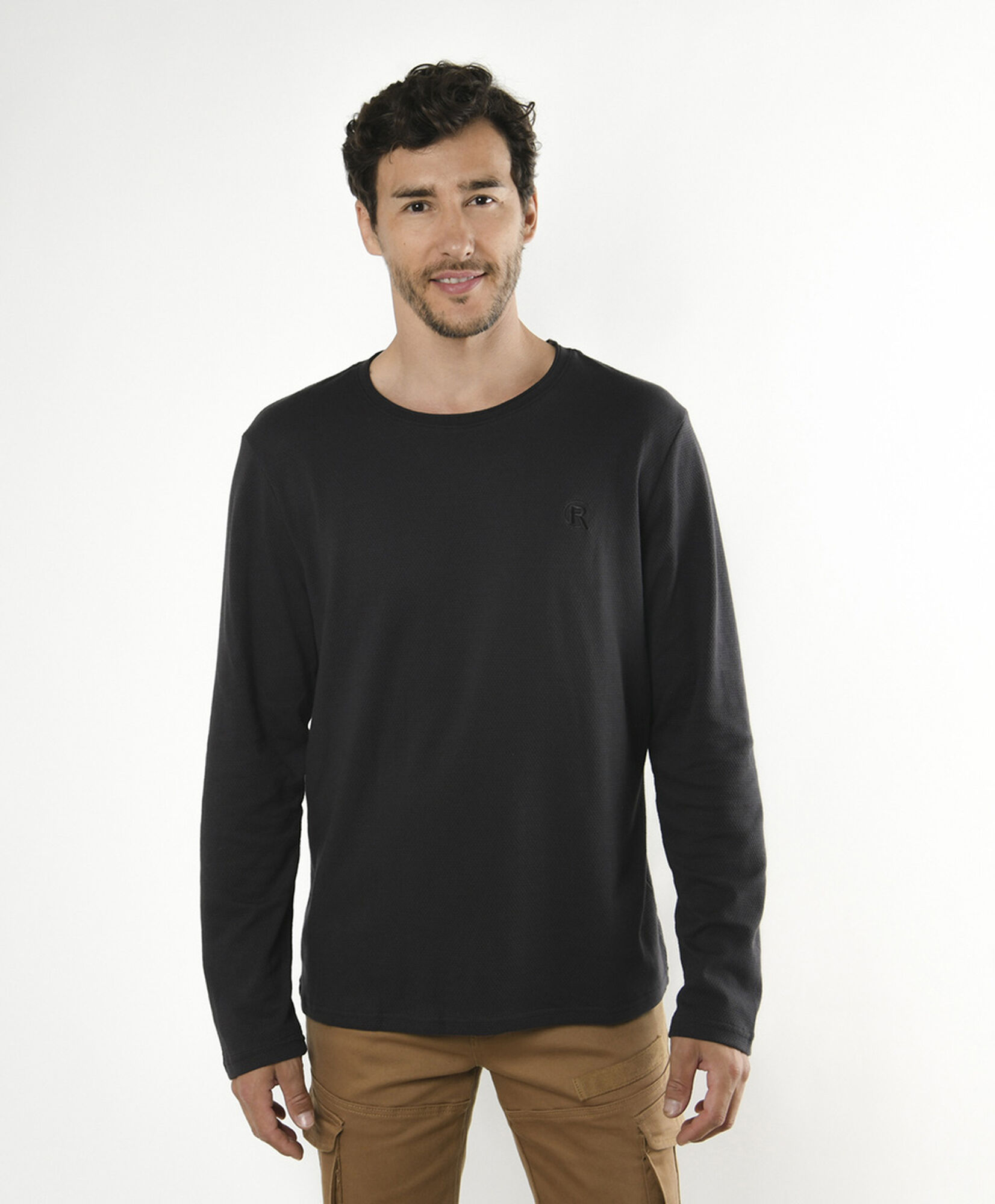 Polera hombre lisa manga larga Polera hombre lisa manga larga
