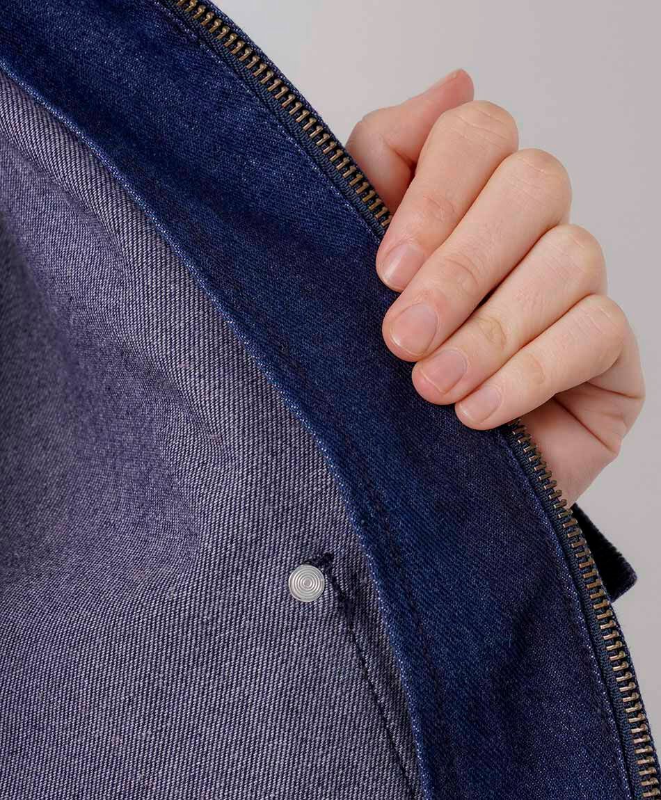 Chaqueta mujer denim cuello corderoy