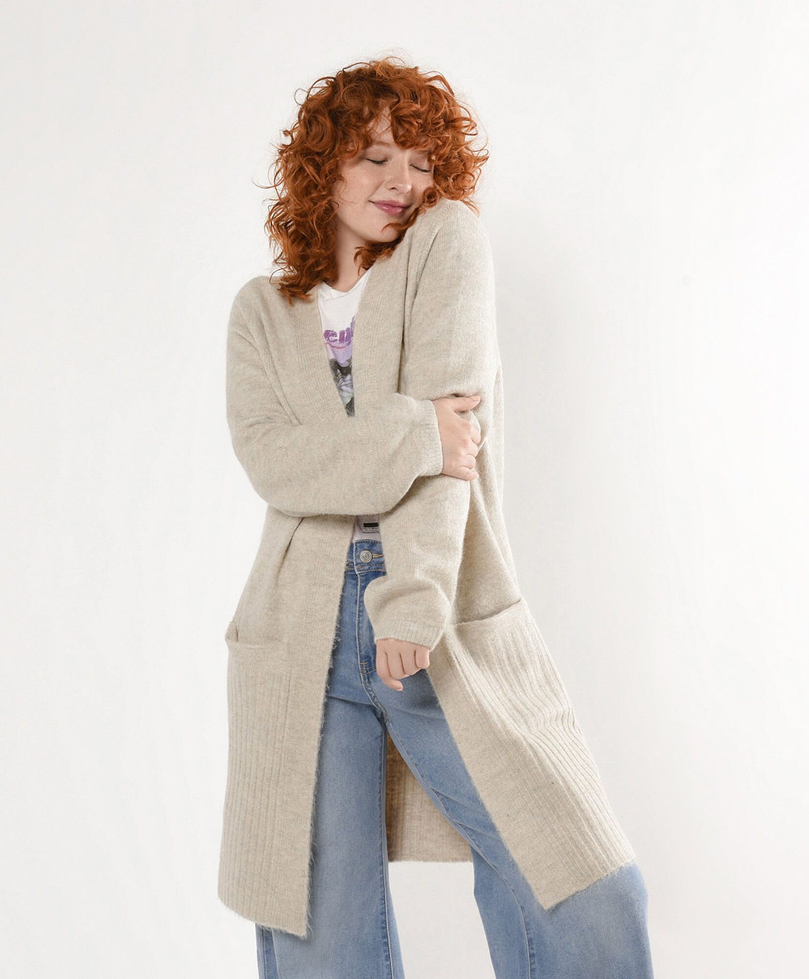 Cardigan mujer largo bolsillos Cardigan mujer largo bolsillos
