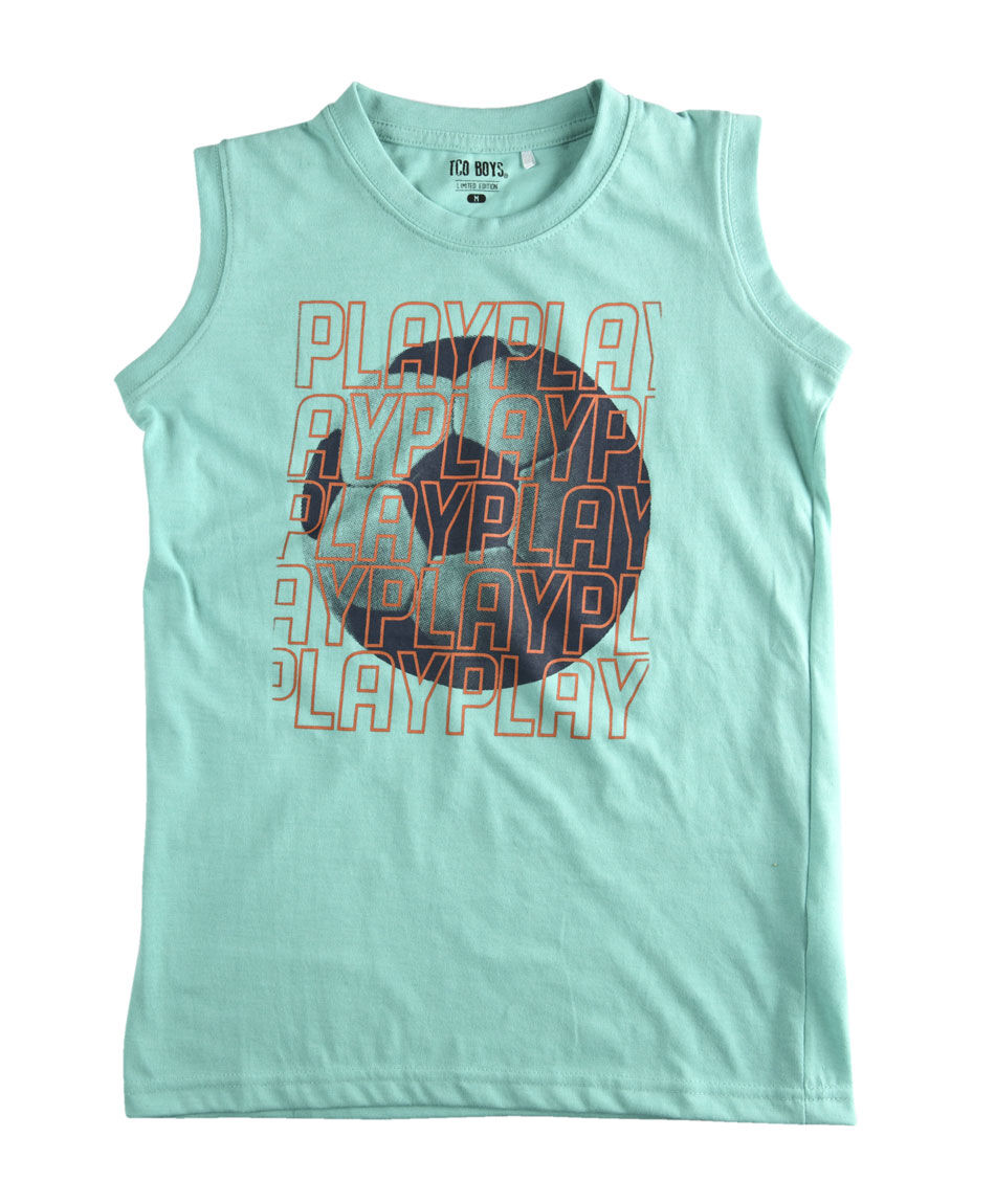 Polera sin mangas cuello redondo