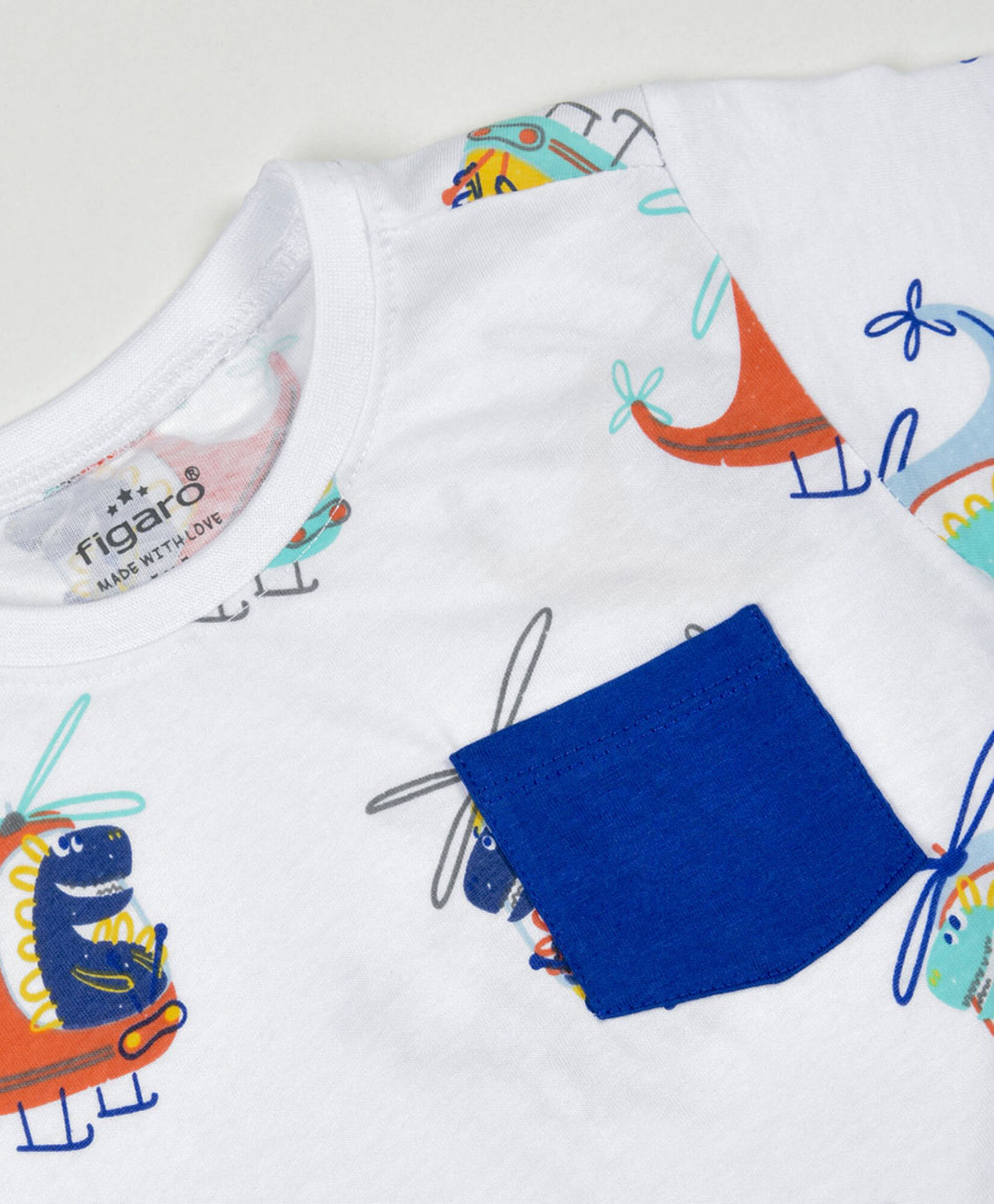 Polera bebé dinosaurios helicópteros Polera bebé dinosaurios helicópteros