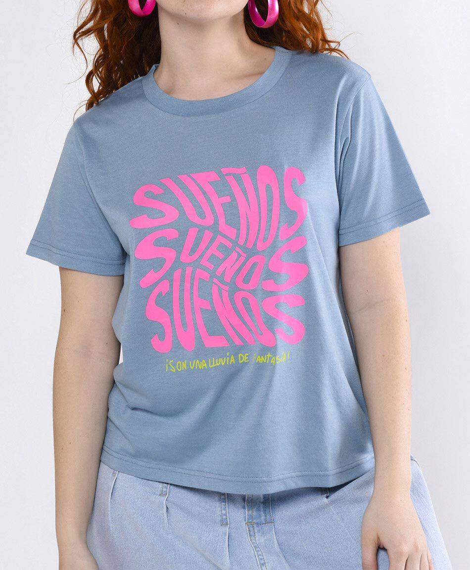 Polera manga corta cuello redondo