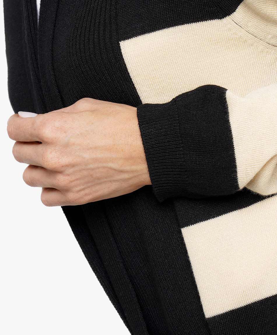 Cardigan mujer l&iacute;neas bicolor