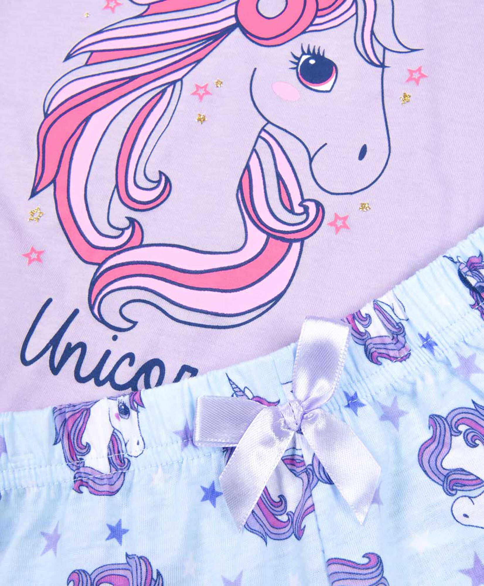Pijama niña unicornio short Pijama niña unicornio short