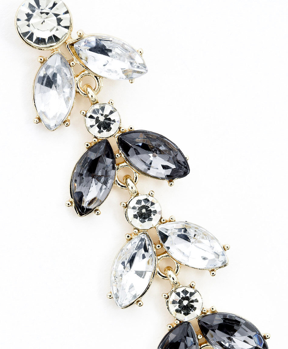 Aros mujer piedras blanco y negro