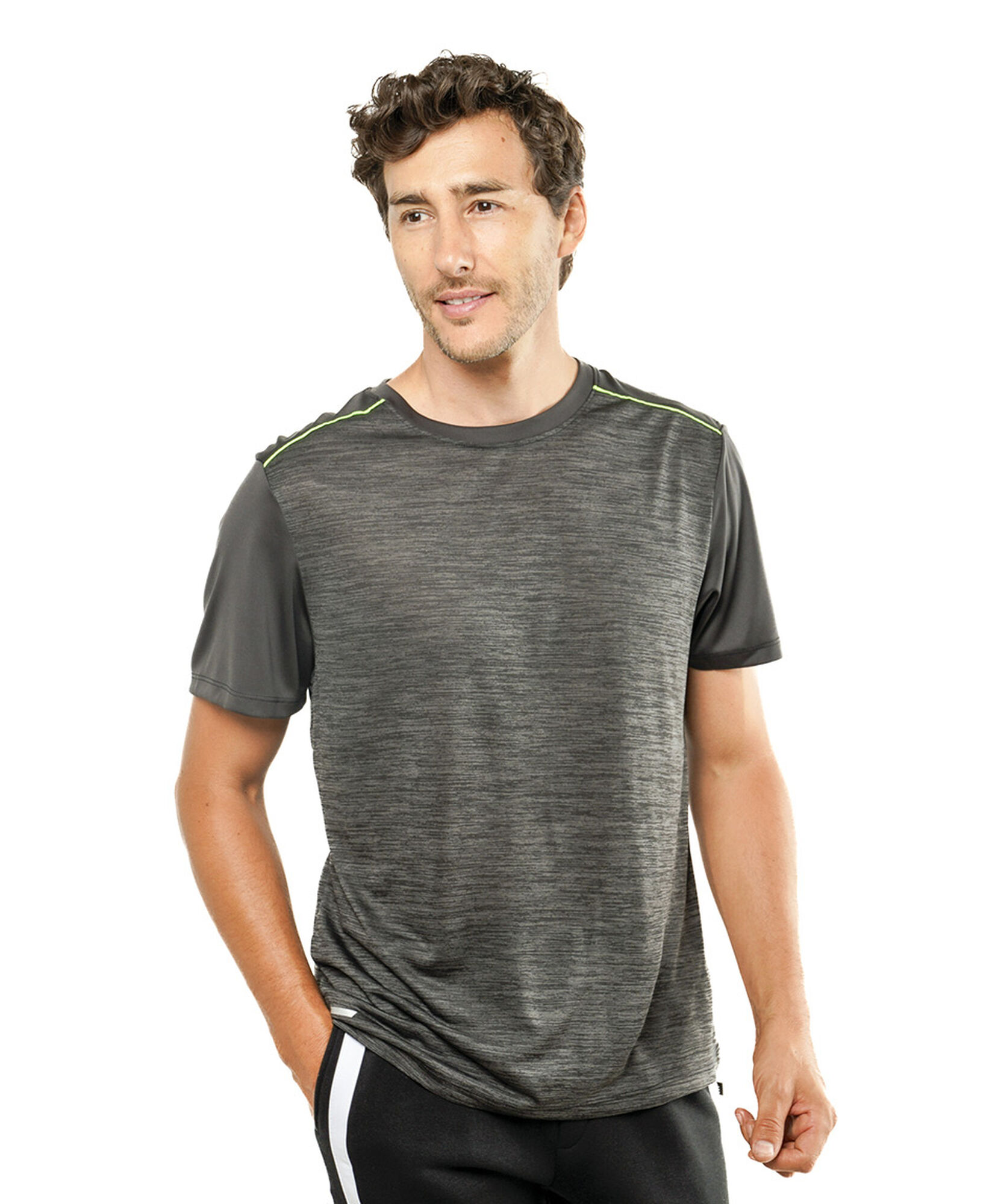 Polera deportiva hombre jaspeada Polera deportiva hombre jaspeada