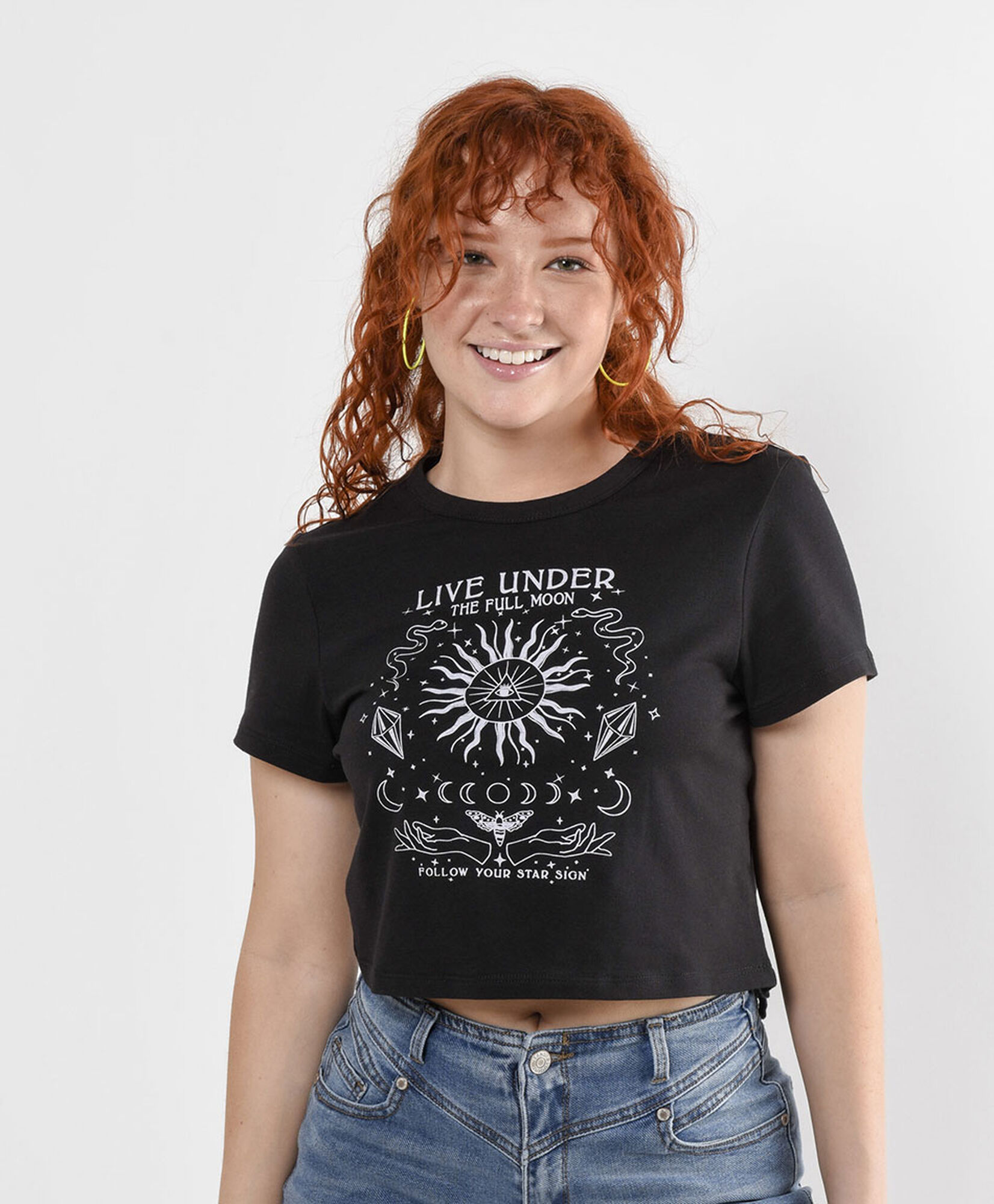 Polera mujer estampado luna llena Polera mujer estampado luna llena