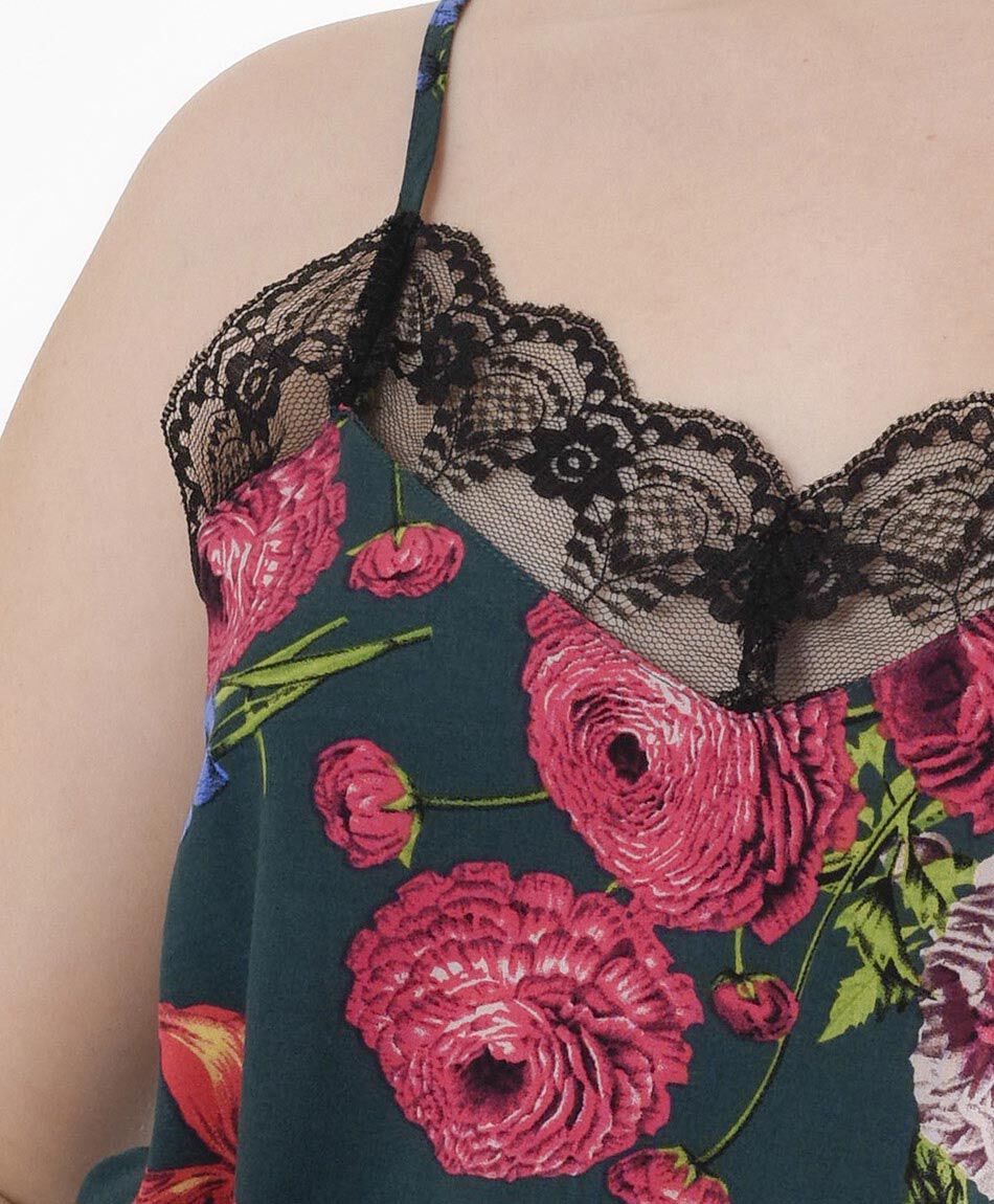 Blusa mujer top encaje flores