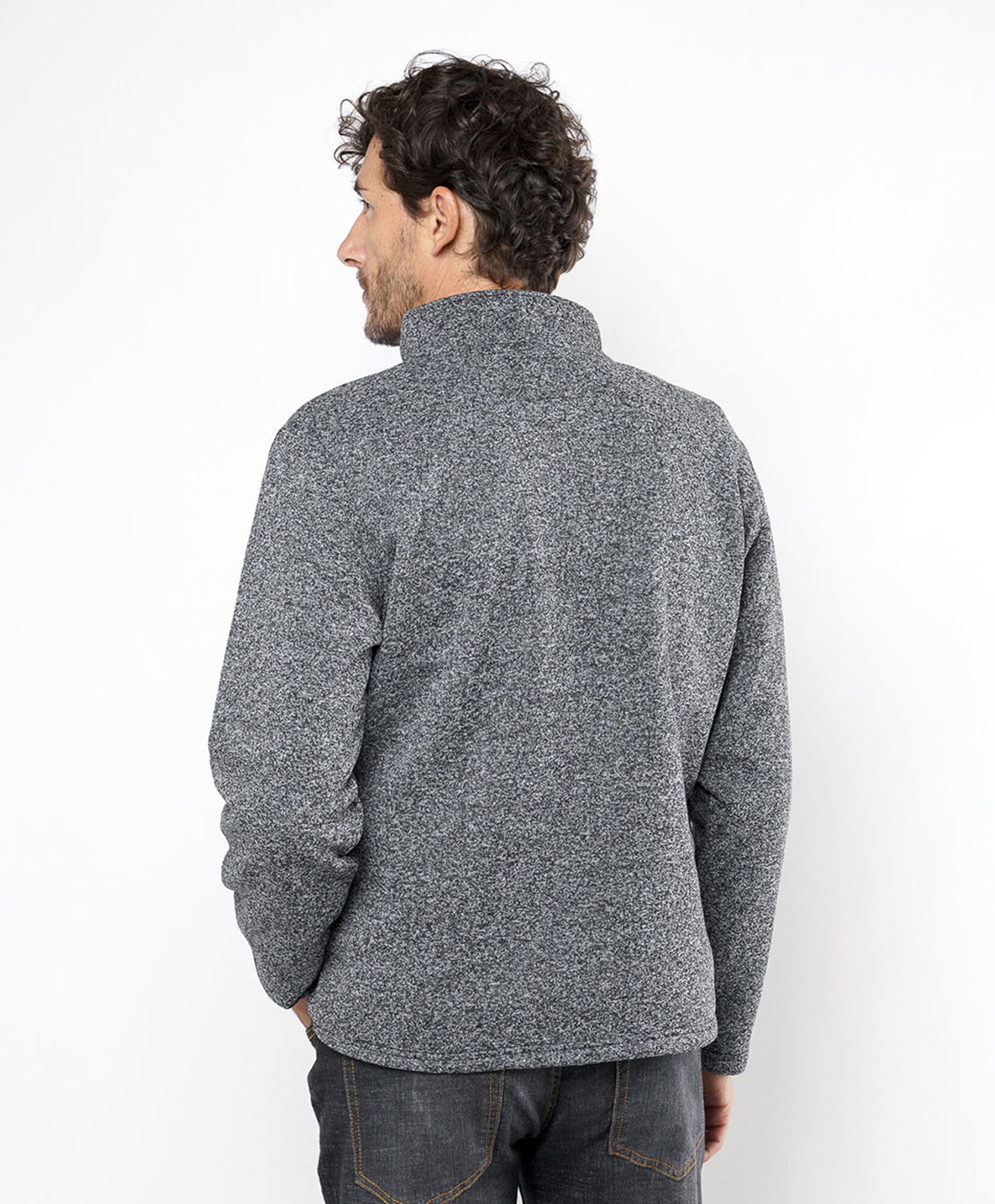 Polerón hombre jaspeado gris Polerón hombre jaspeado gris