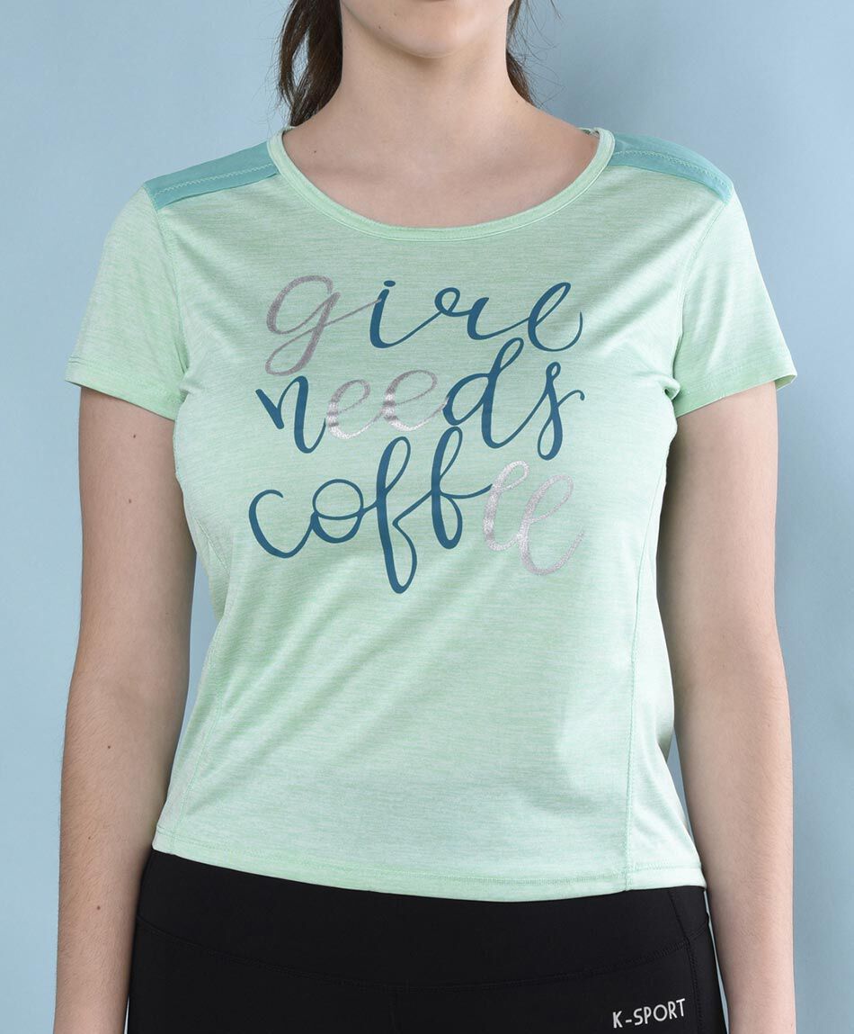 Polera deportiva manga corta cuello redondo