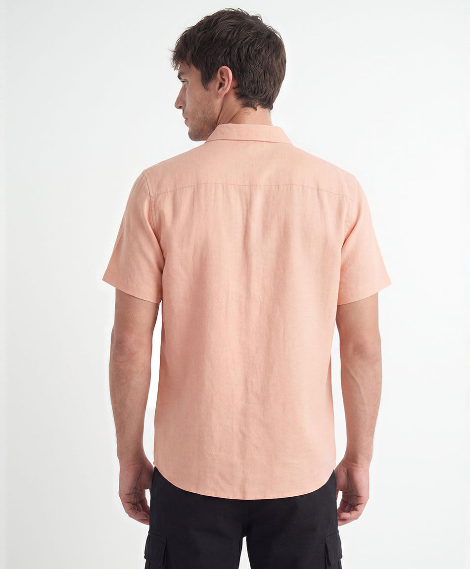 Camisa hombre lino bordado