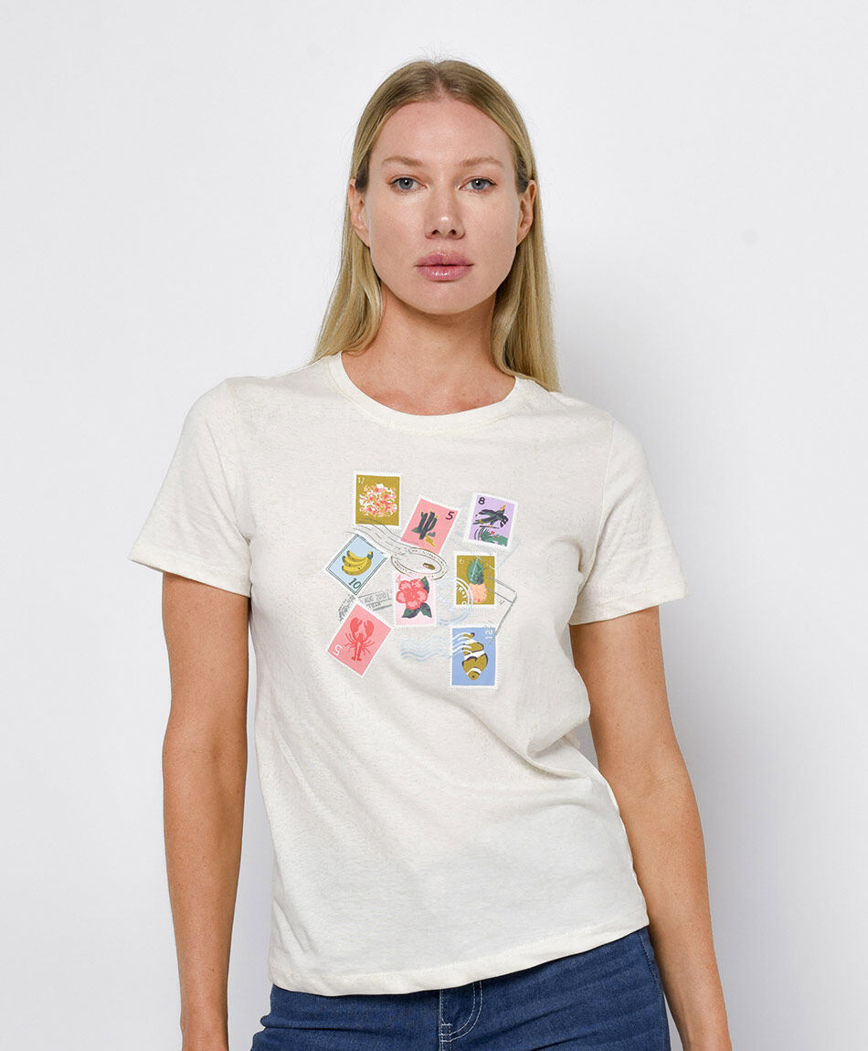 Polera mujer postal tropical