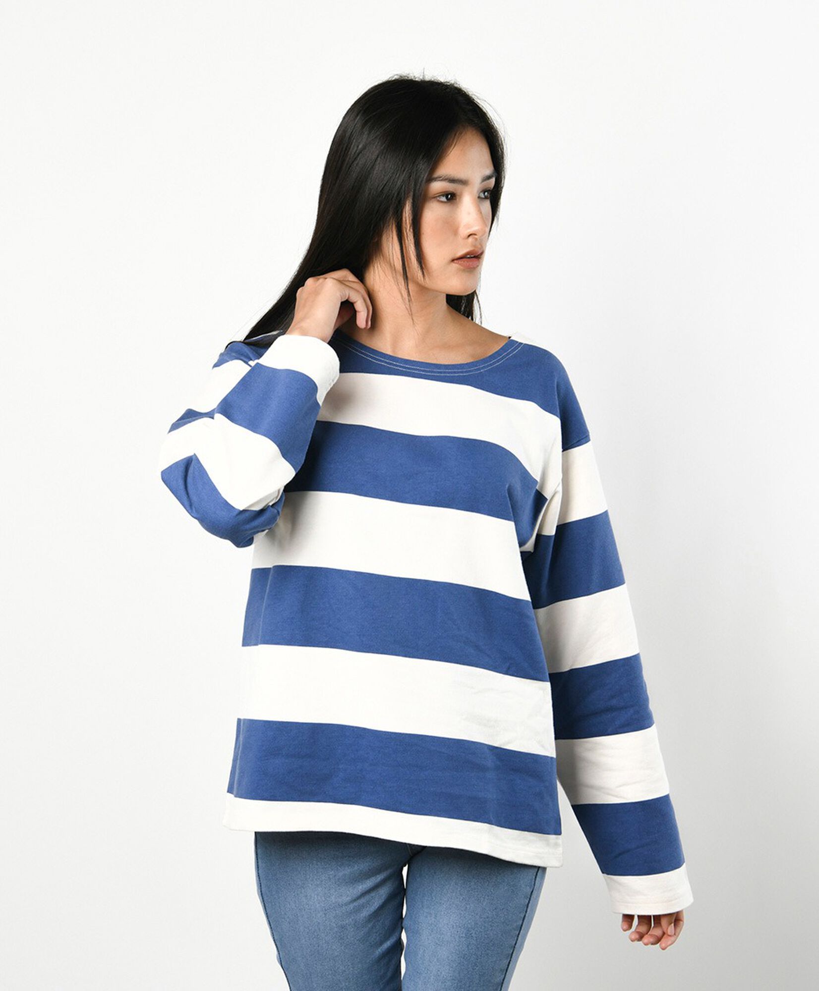 Polerón mujer líneas bicolor Polerón mujer líneas bicolor