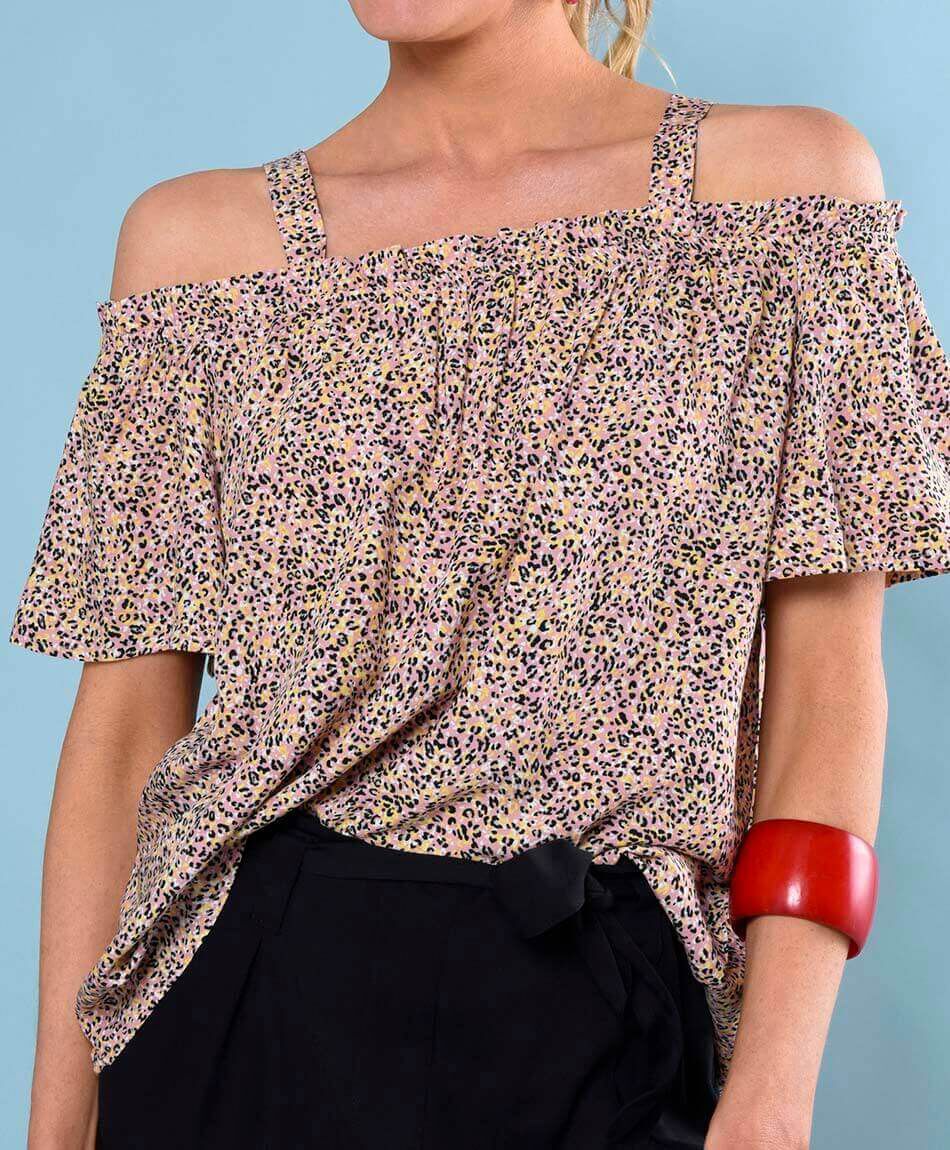 Blusa oversize manga corta