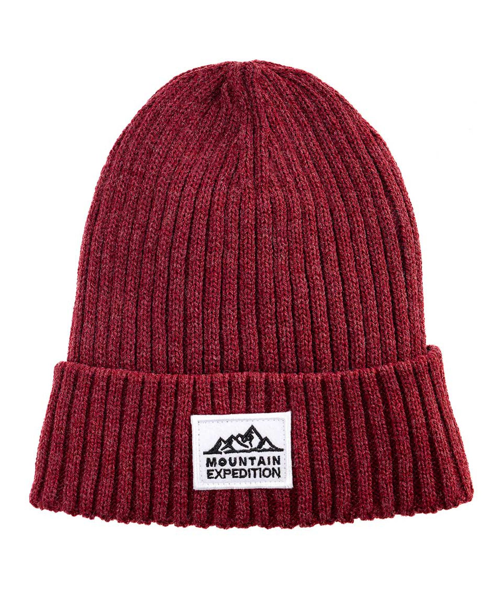 Gorro hombre tejido forrado rojo parche Gorro hombre tejido forrado rojo parche