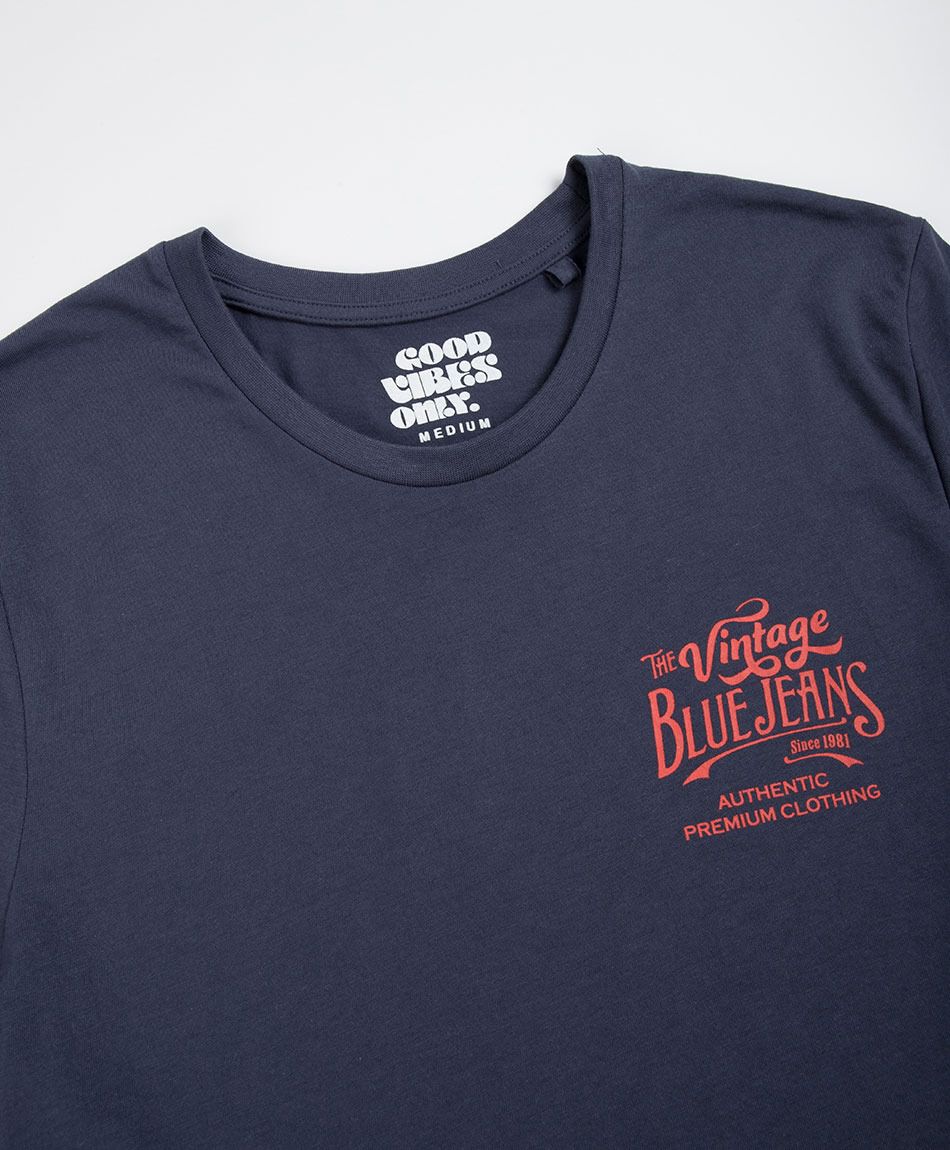 Polera hombre estampado blue jeans
