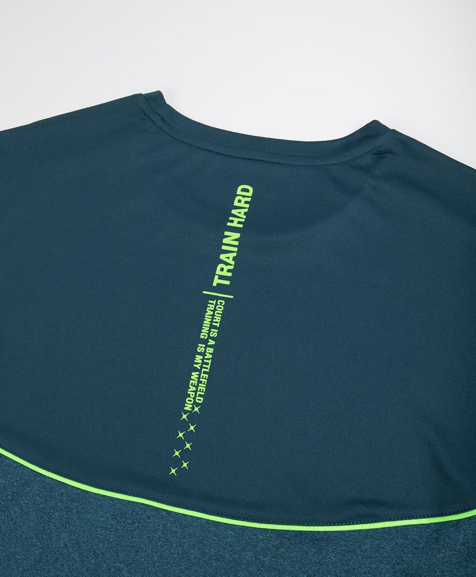 Polera deportiva hombre melange turquesa