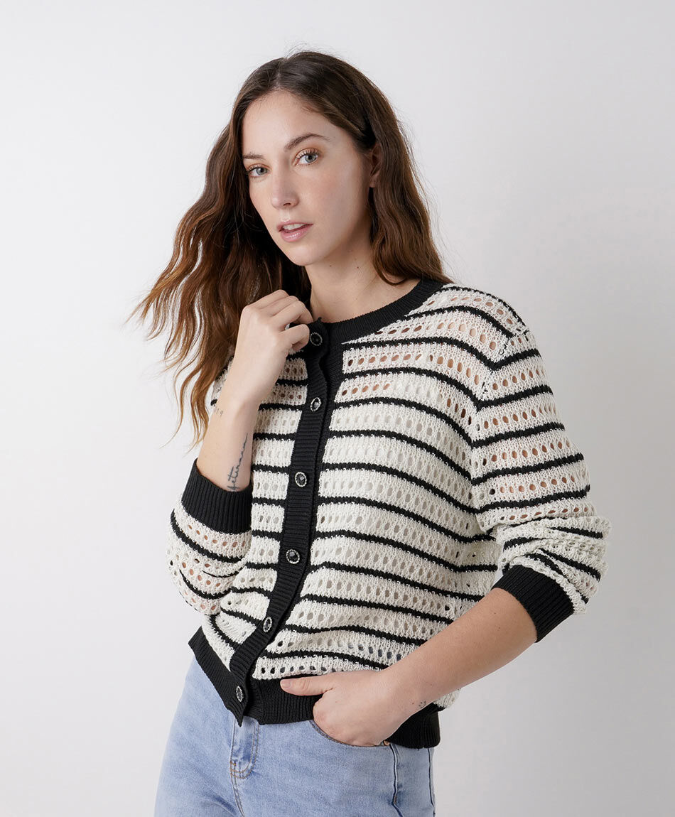 Cardigan mujer calado jacquard