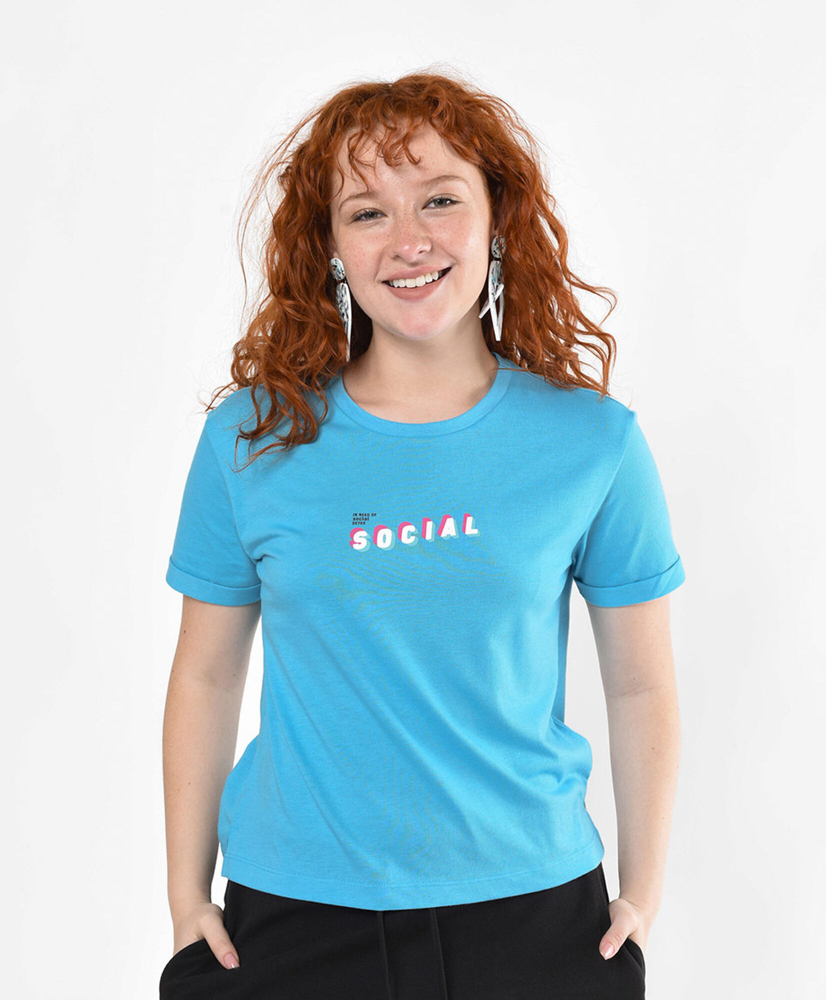 Polera mujer estampado social Polera mujer estampado social