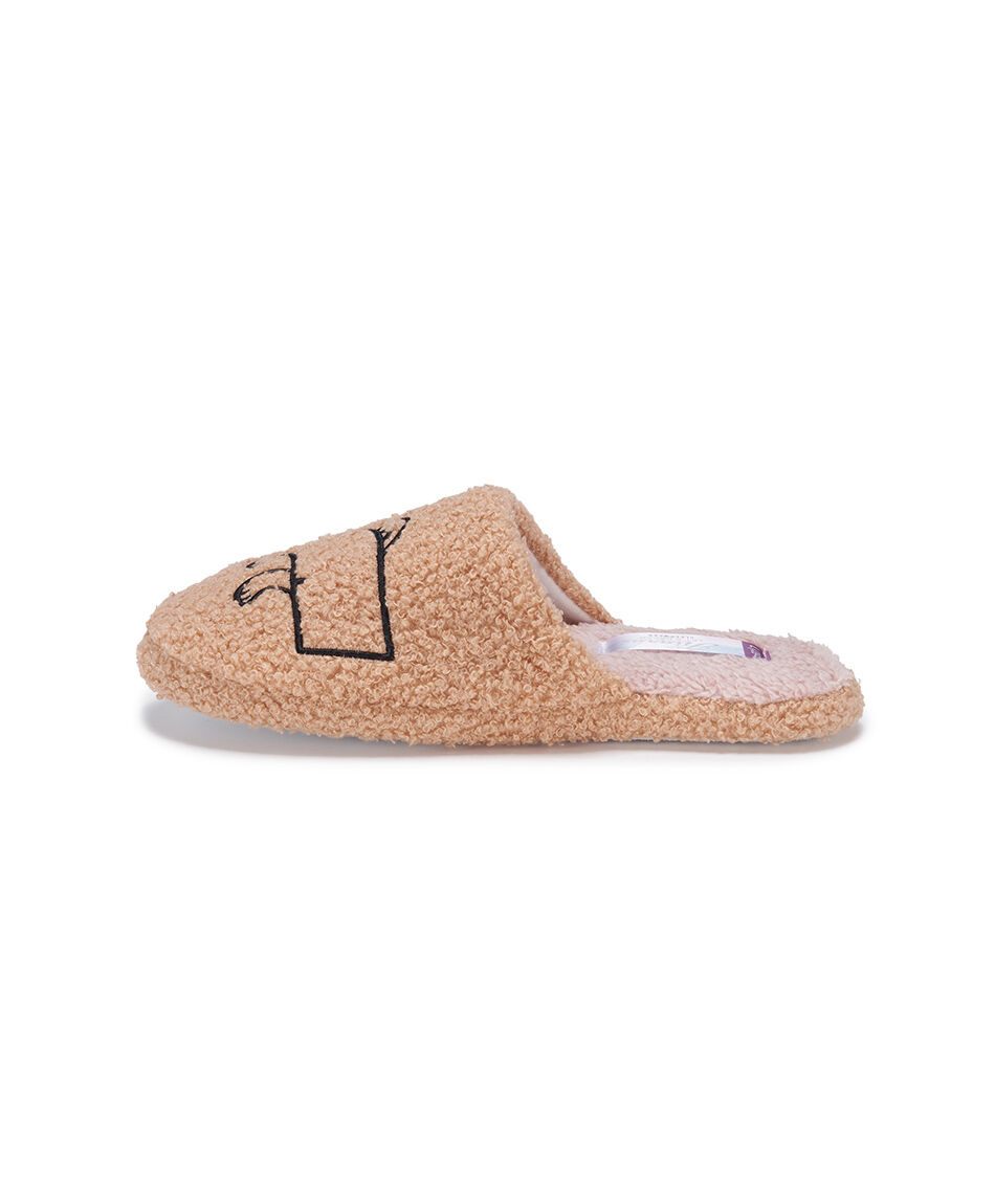 Pantufla mujer perrito pug bordado
