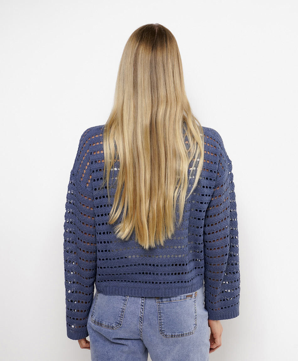 Sweater mujer calado azul