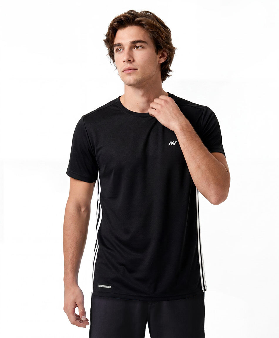 Polera deportiva hombre l&iacute;neas laterales