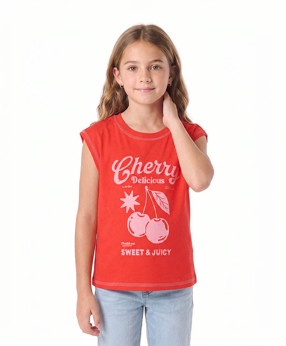 Polera ni&ntilde;a cherry