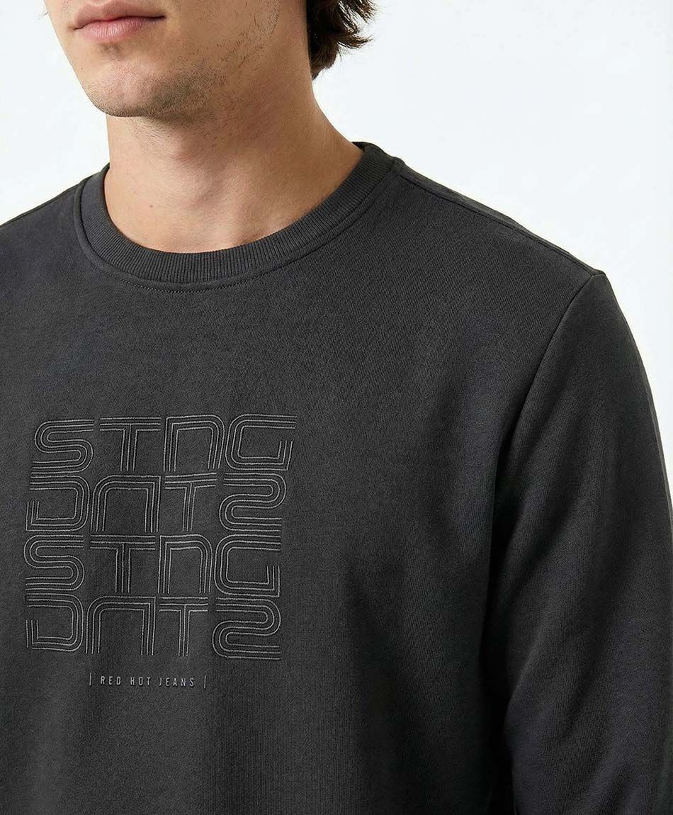 Poler&oacute;n hombre cuello redondo black