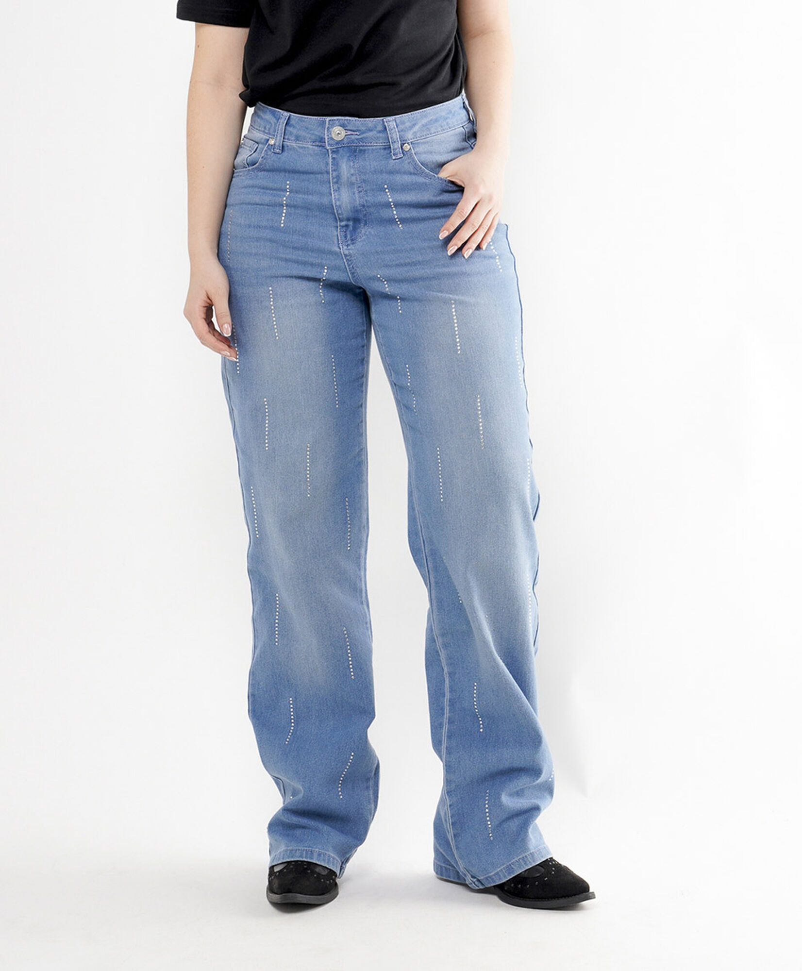 Jeans mujer brillos wide Jeans mujer brillos wide