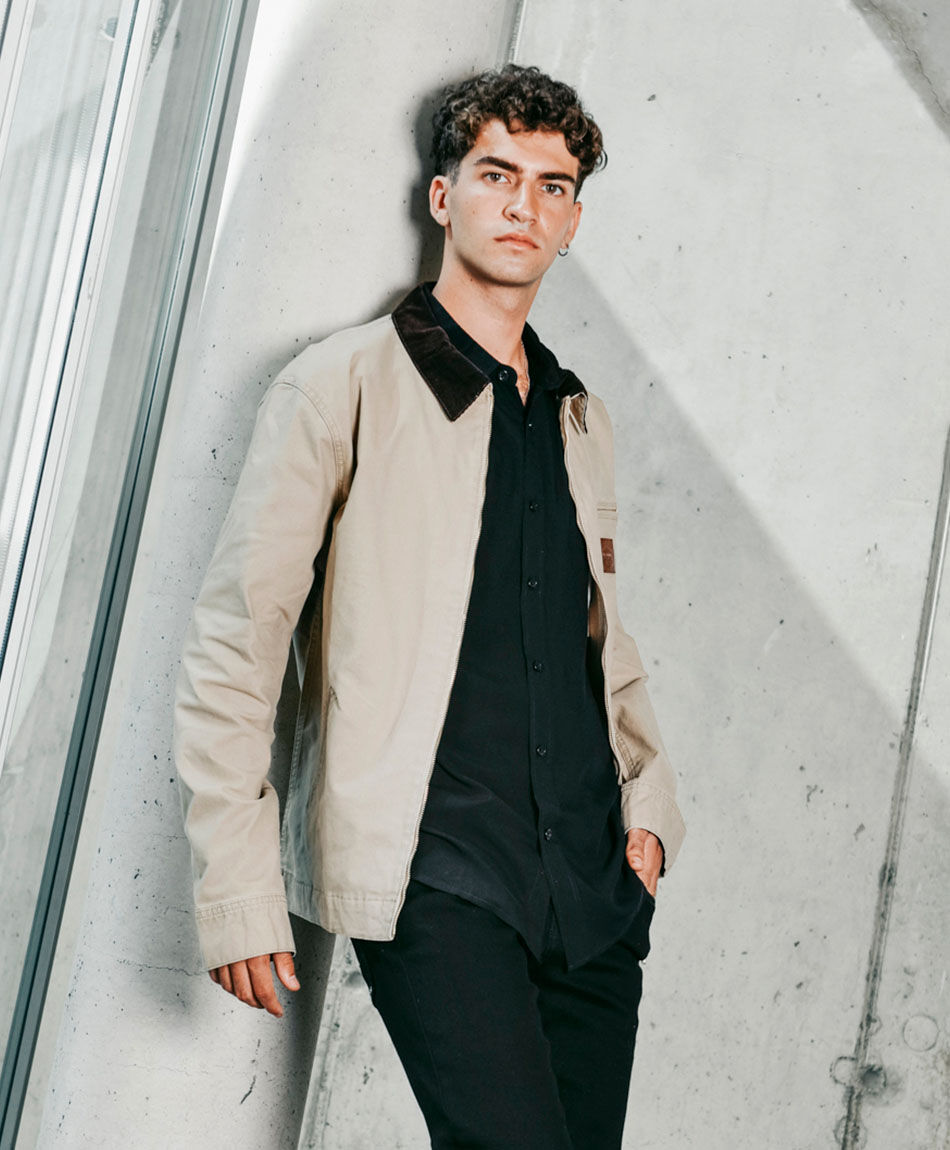 Chaqueta hombre  canvas light brown