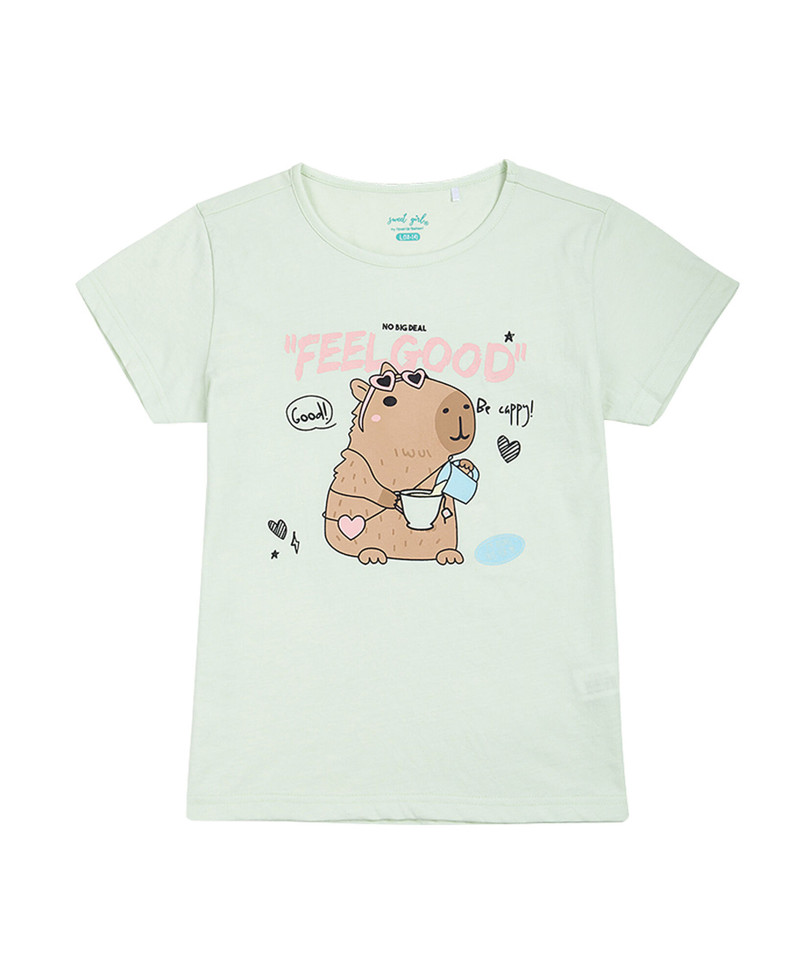 Polera niña capibara frase Polera niña capibara frase