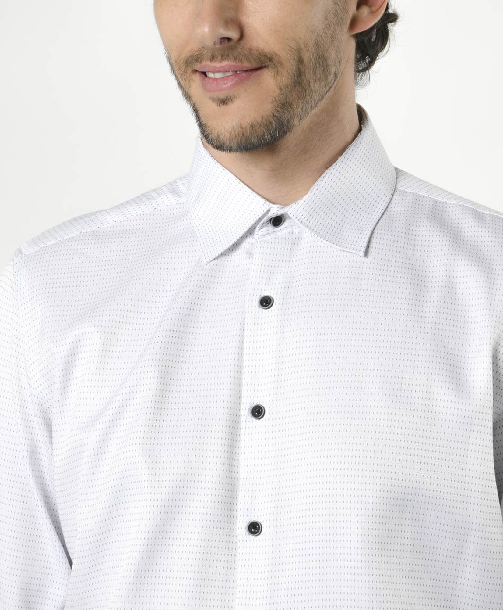 Camisa hombre blanca puntitos Camisa hombre blanca puntitos