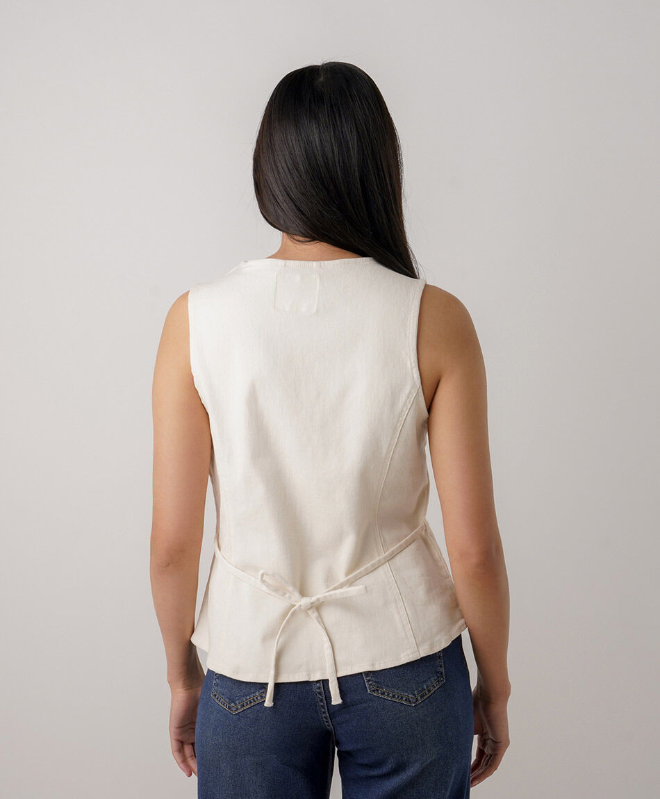 Vest mujer entallado lazo