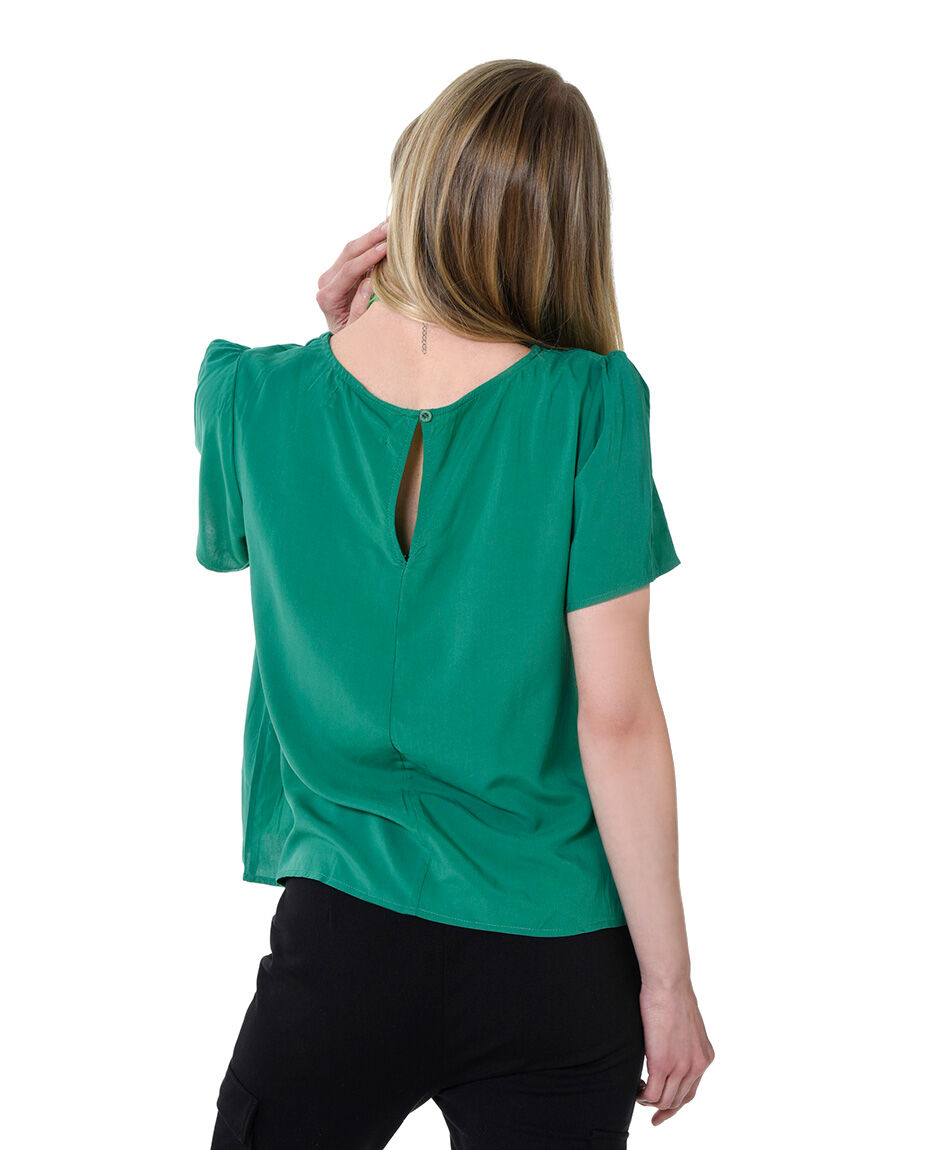 Blusa cuello v lisa
