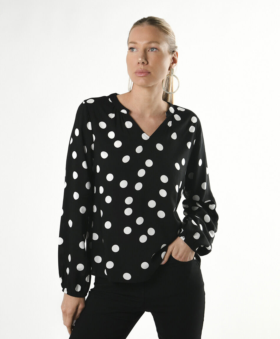 Blusa mujer puntos blancos