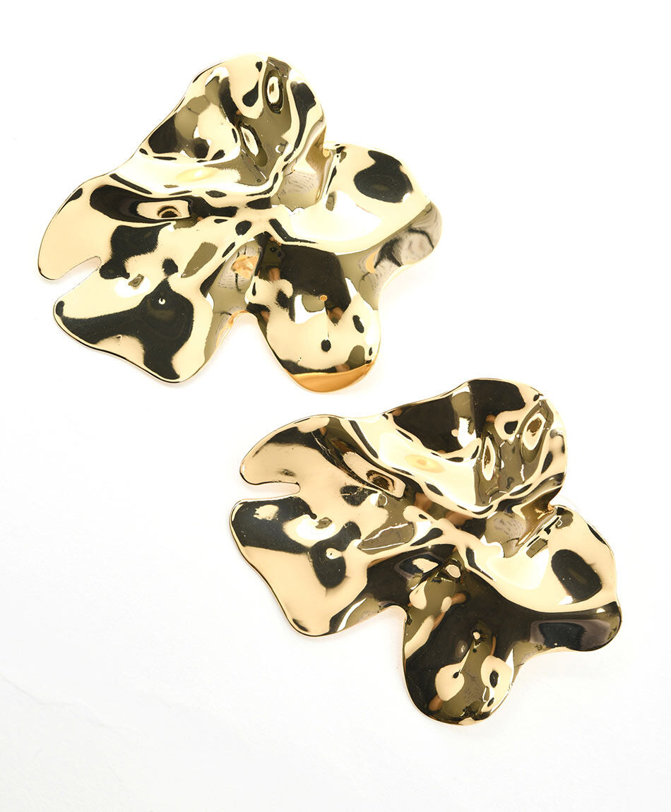Aros mujer flor dorada