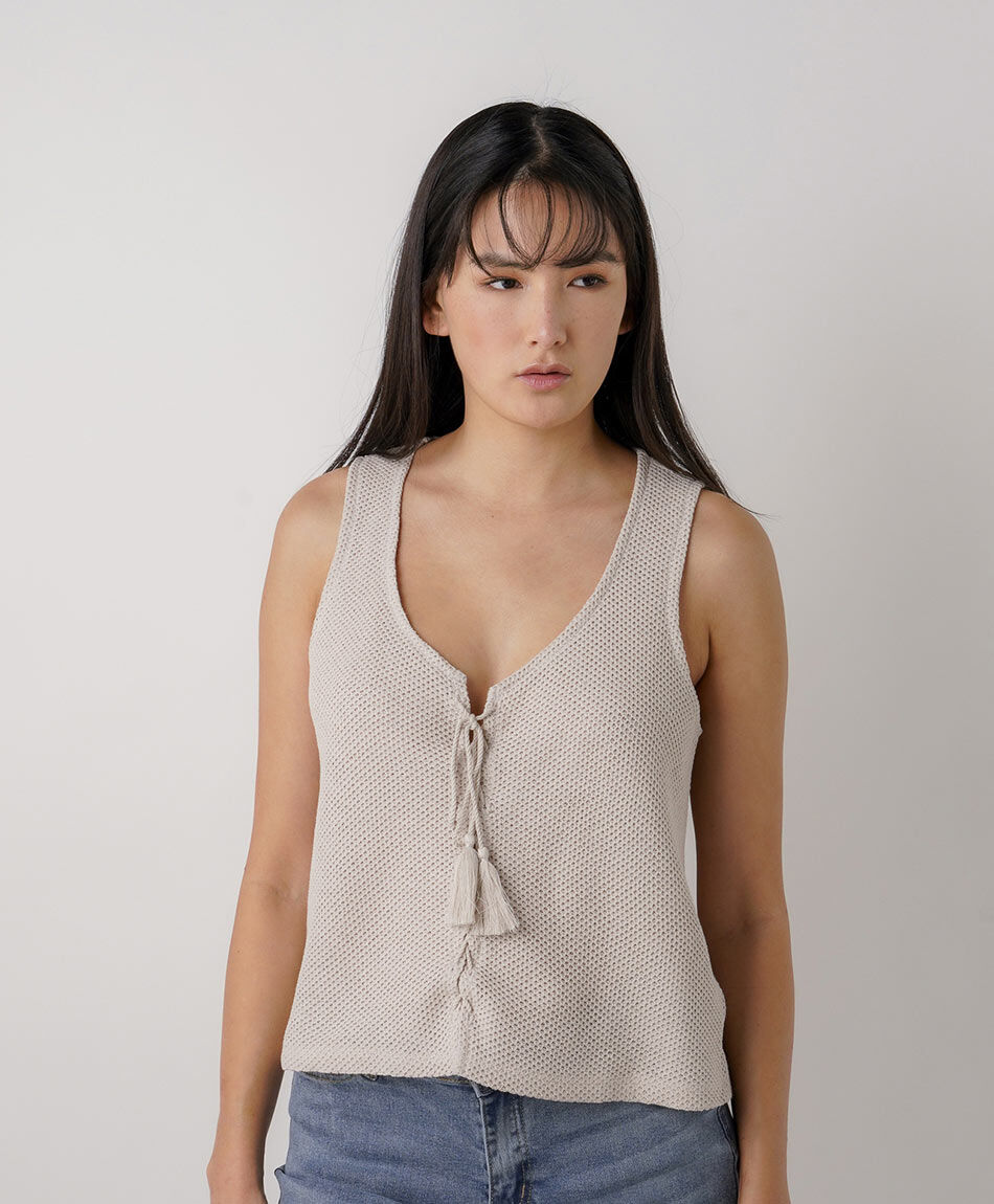 Cardigan mujer estilo vest calado