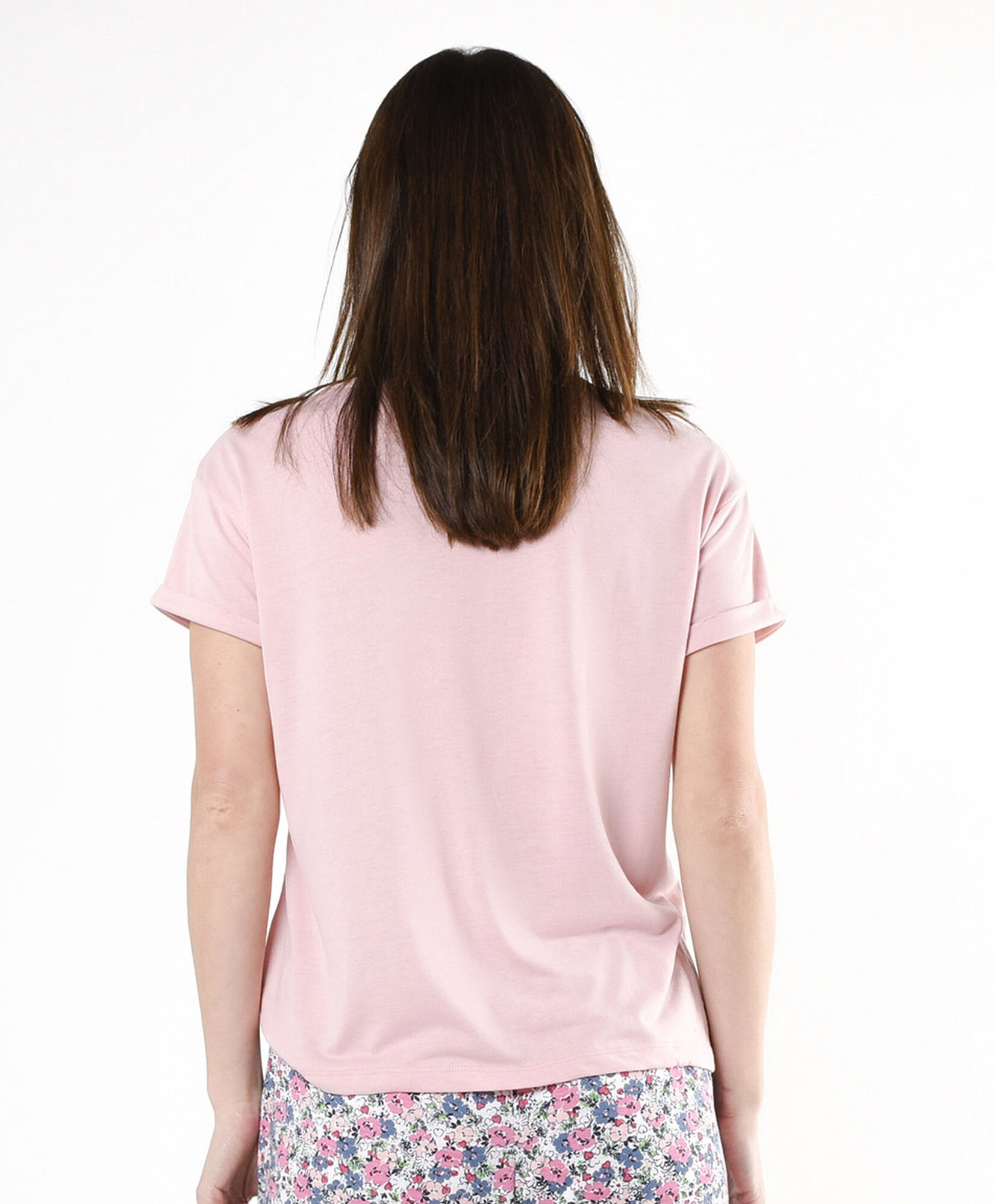 Pijama mujer frase floreado capri Pijama mujer frase floreado capri