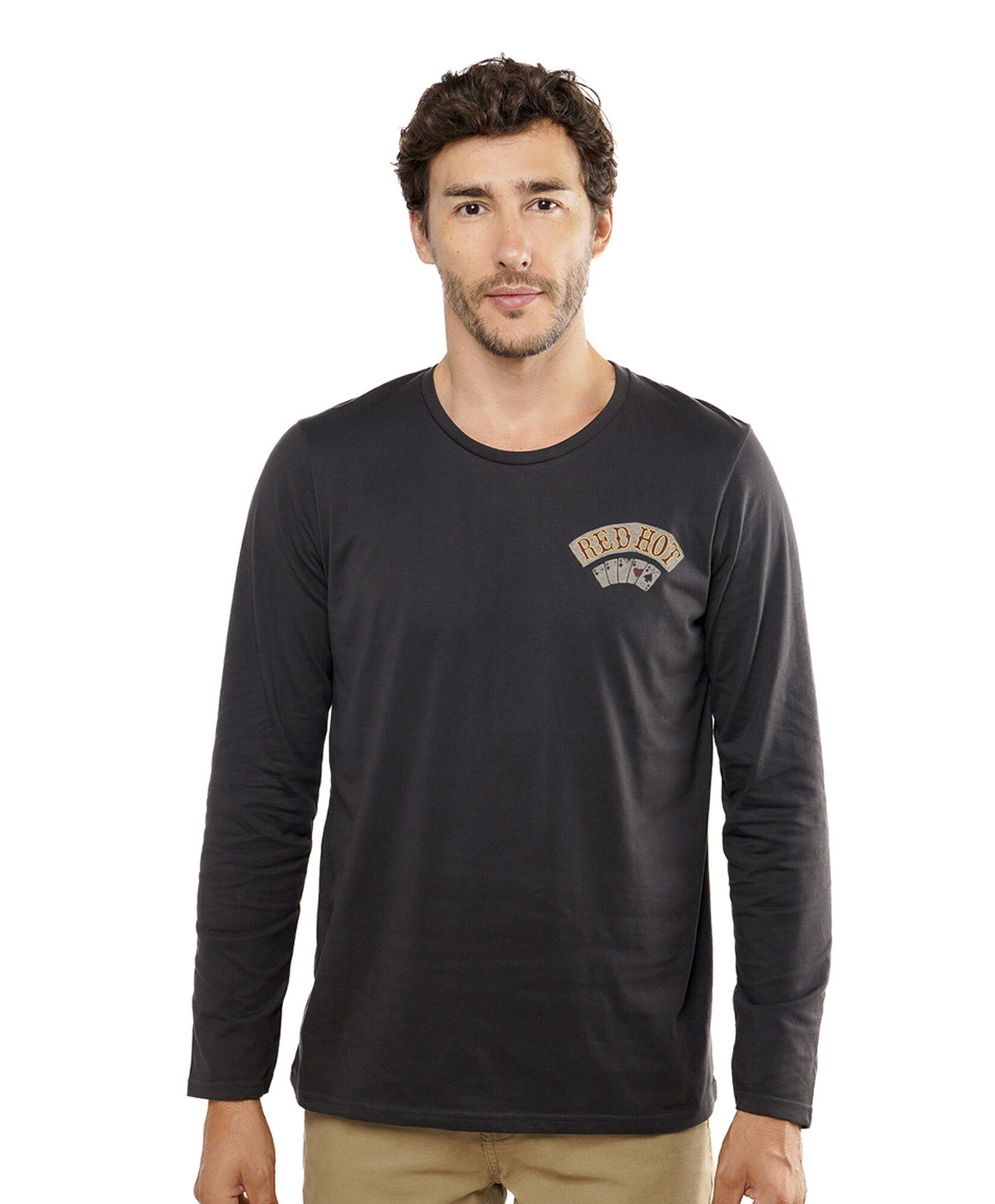 Polera hombre doble estampado calavera Polera hombre doble estampado calavera