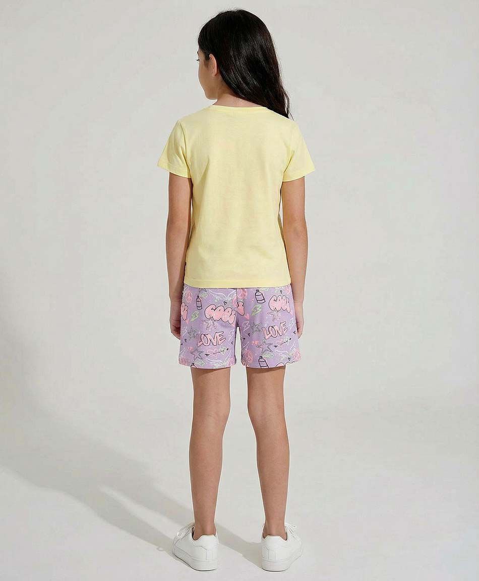 Short ni&ntilde;a biker graffiti