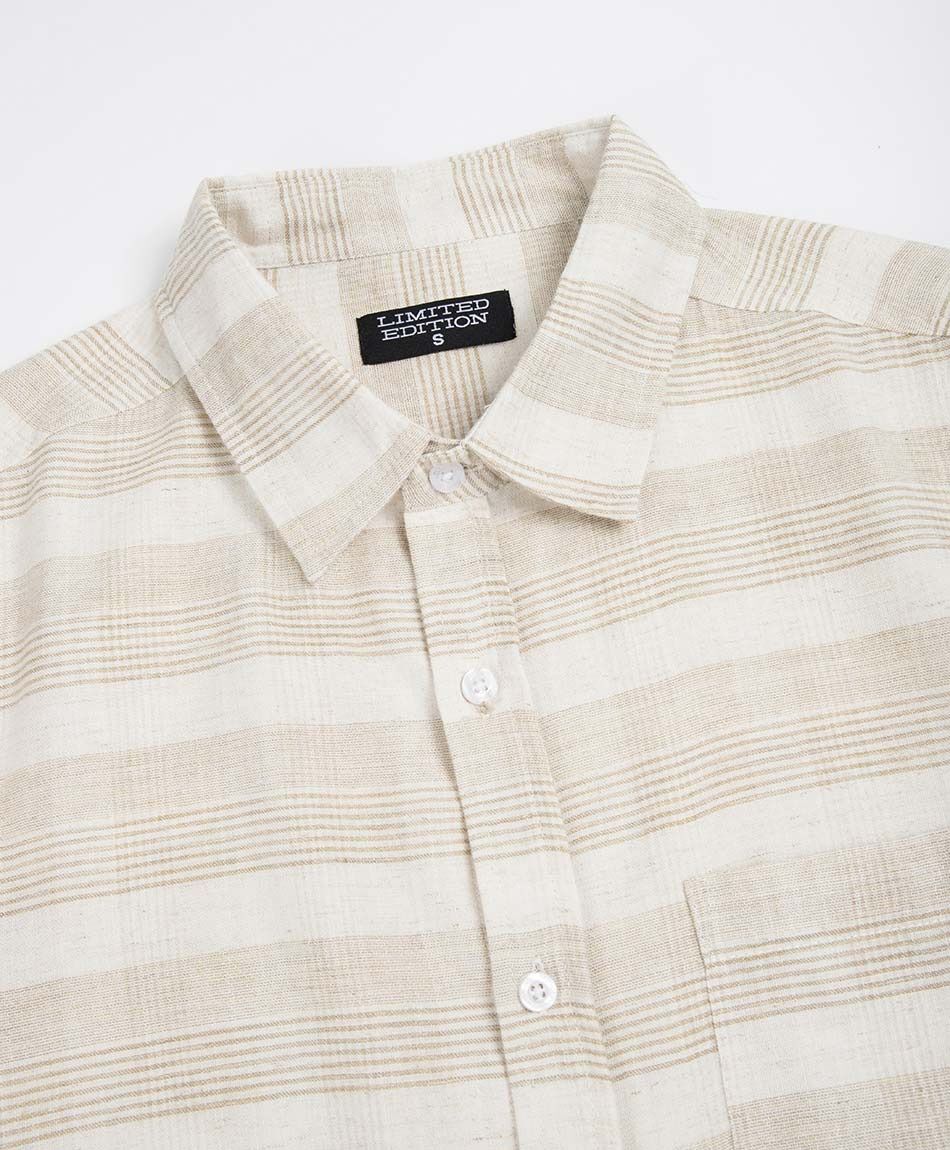 Camisa hombre l&iacute;neas doble lino