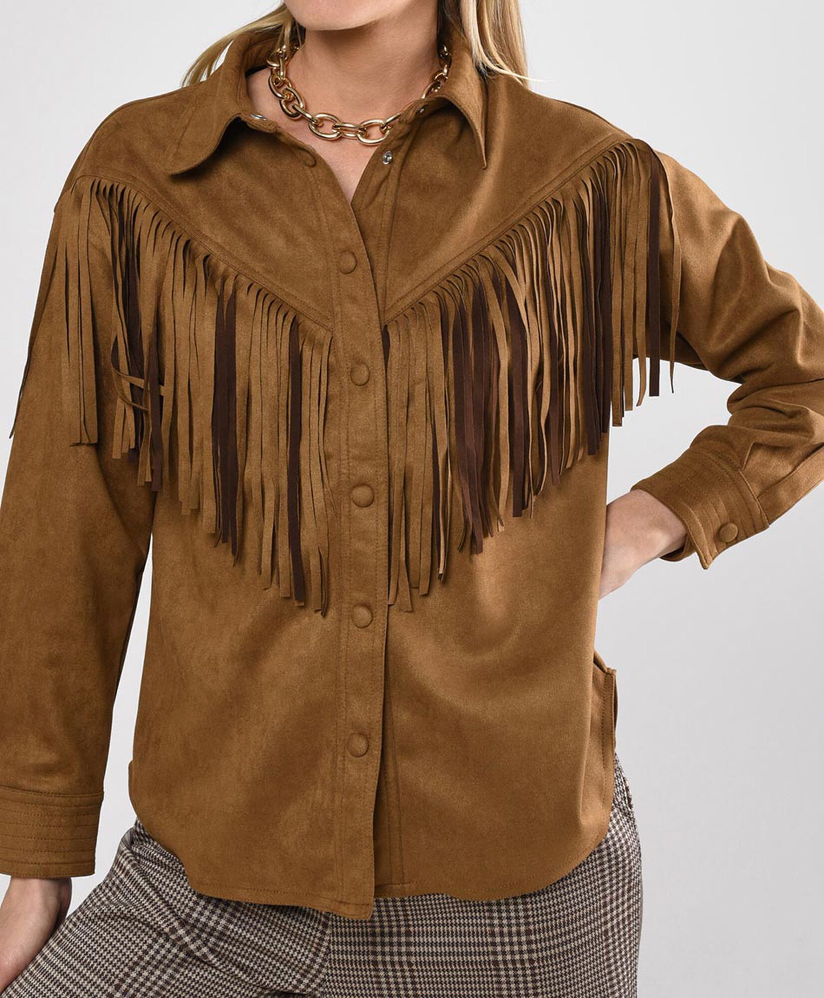 Chaqueta mujer gamuza flecos Chaqueta mujer gamuza flecos