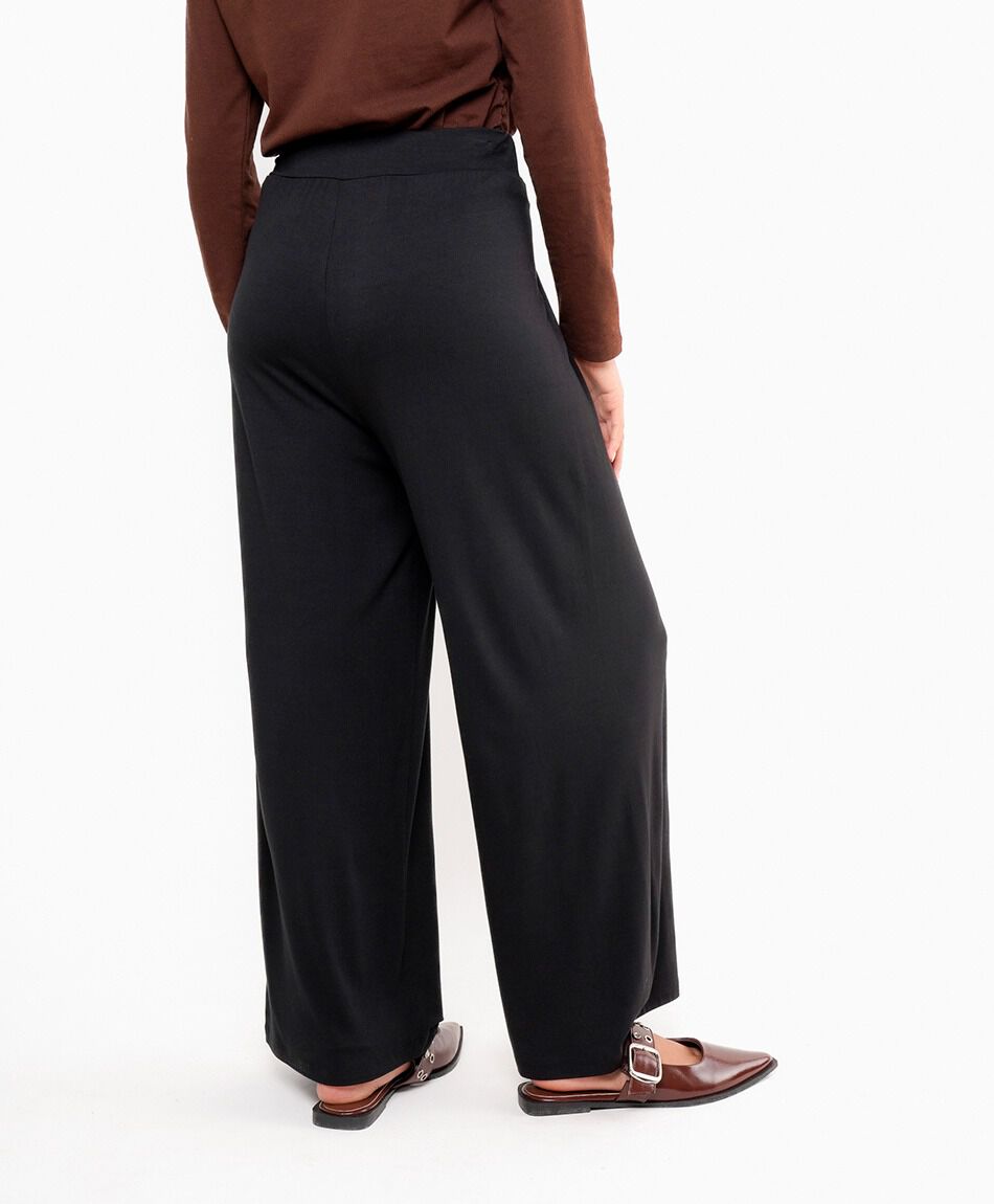 Pantal&oacute;n mujer pliegue negro