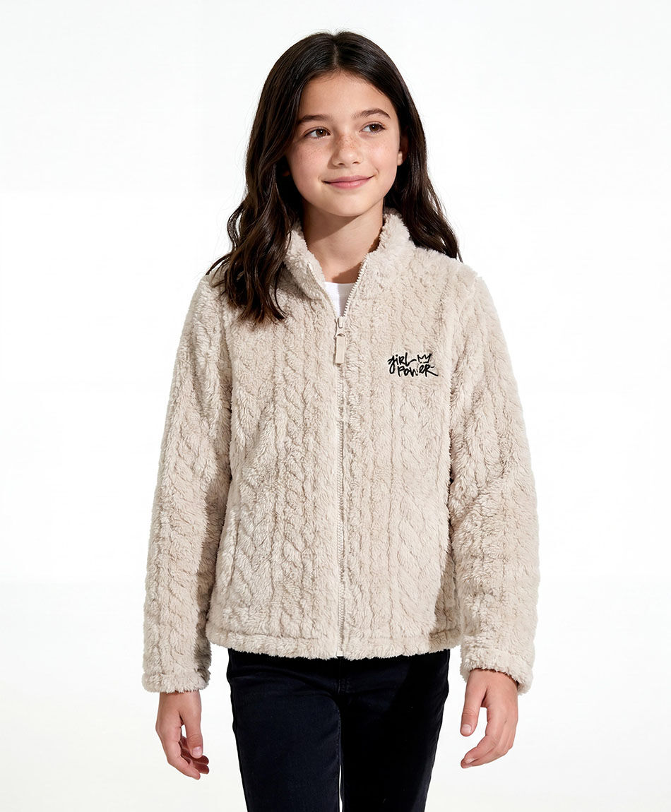 Poler&oacute;n ni&ntilde;a  sherpas trenzado white