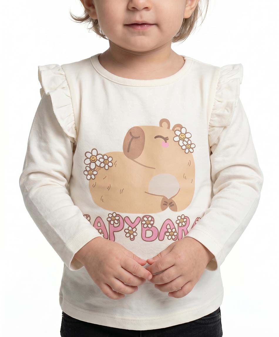 Polera beb&eacute; manga larga capibara
