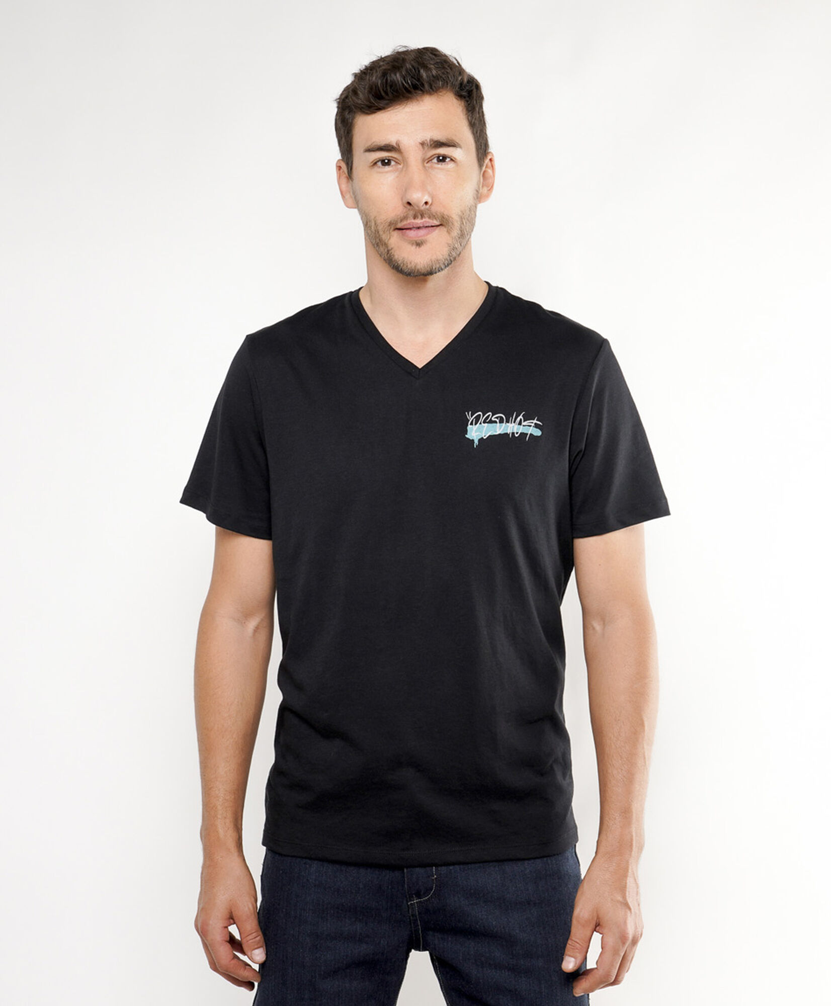 Polera hombre doble estampado graffiti Polera hombre doble estampado graffiti