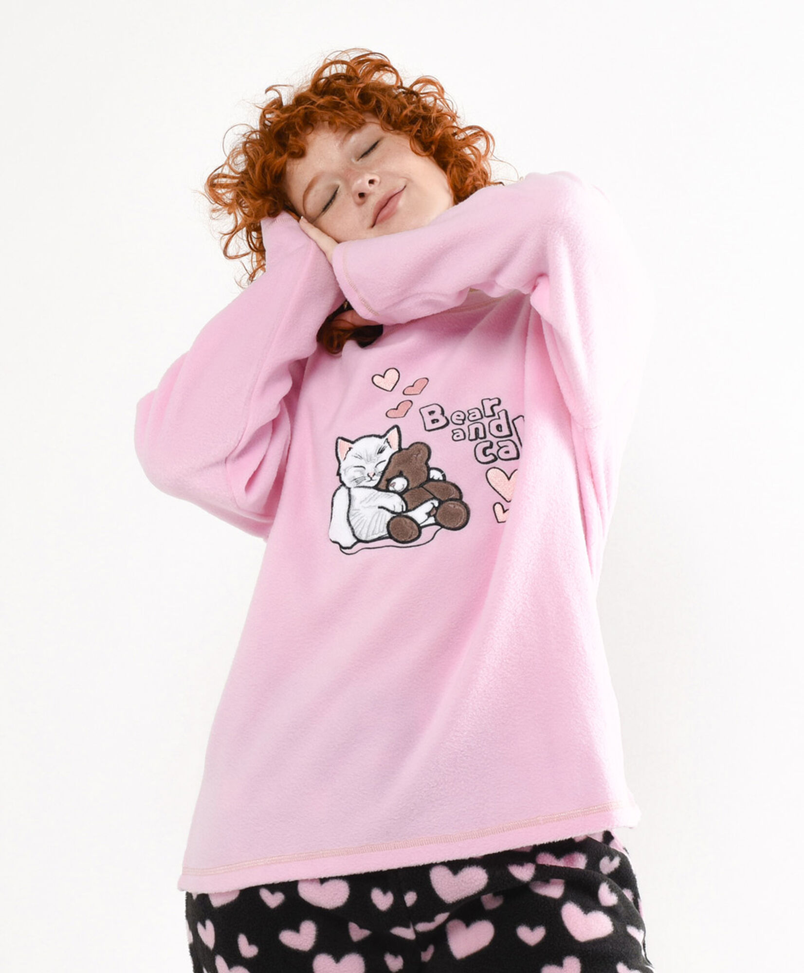 Pijama mujer polar gato y oso Pijama mujer polar gato y oso